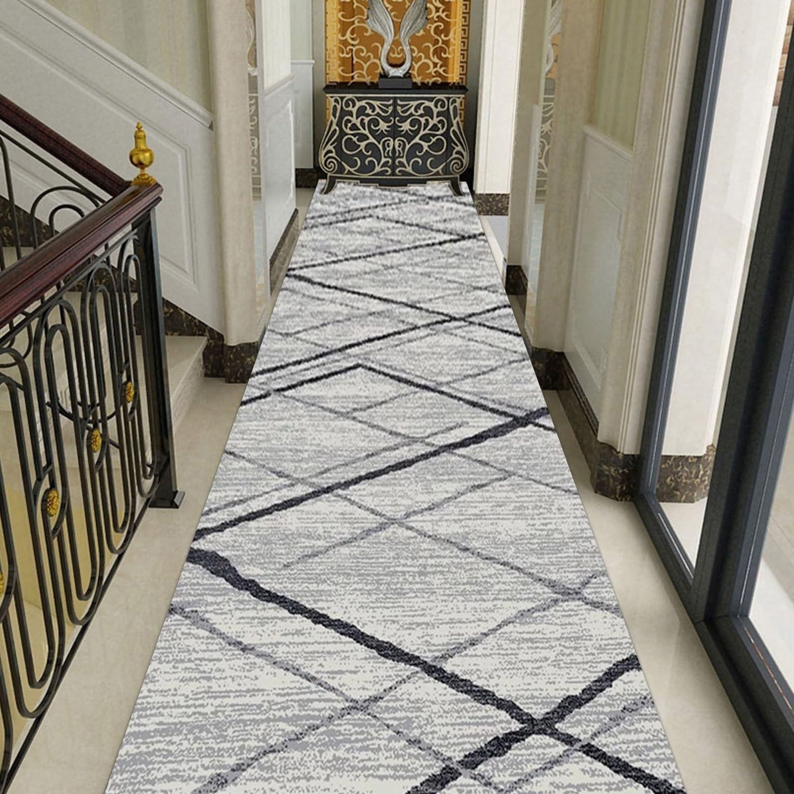 Long Carpet Hallway Runner Rug, Nordic Style Indoor Hallway Runner Rug for Living Room Bedroom Laundry Backed Non-Slip 1m 150cm 2m 250cm 3m 3.5m 4m 4.5m 5m 6m Door Mats ( Size : 60×350cm/2ft×11.5ft )
