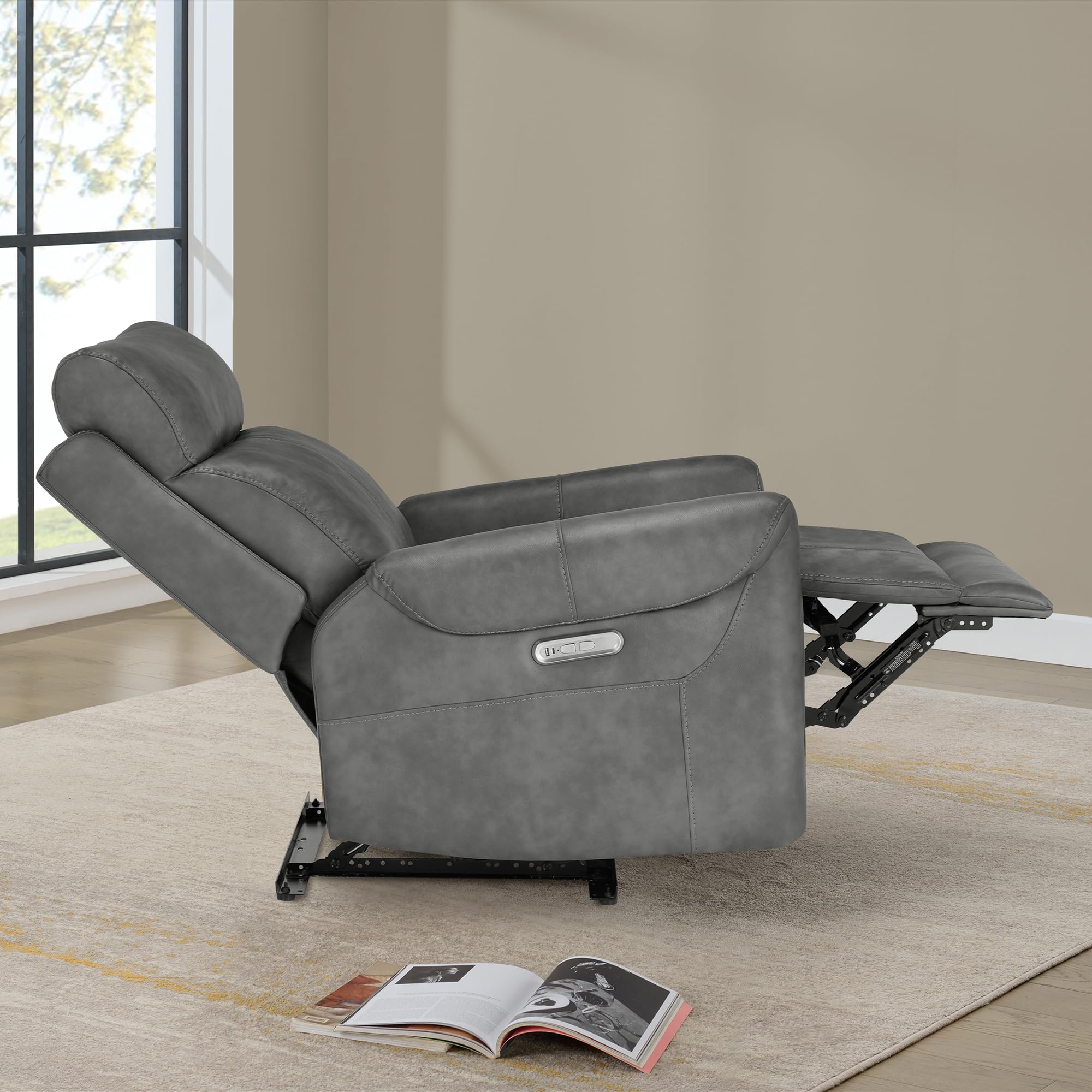 KISLOT Leather Recliner Chair for Adults Wall Hugger RV Recliner with USB Chargi — product photo