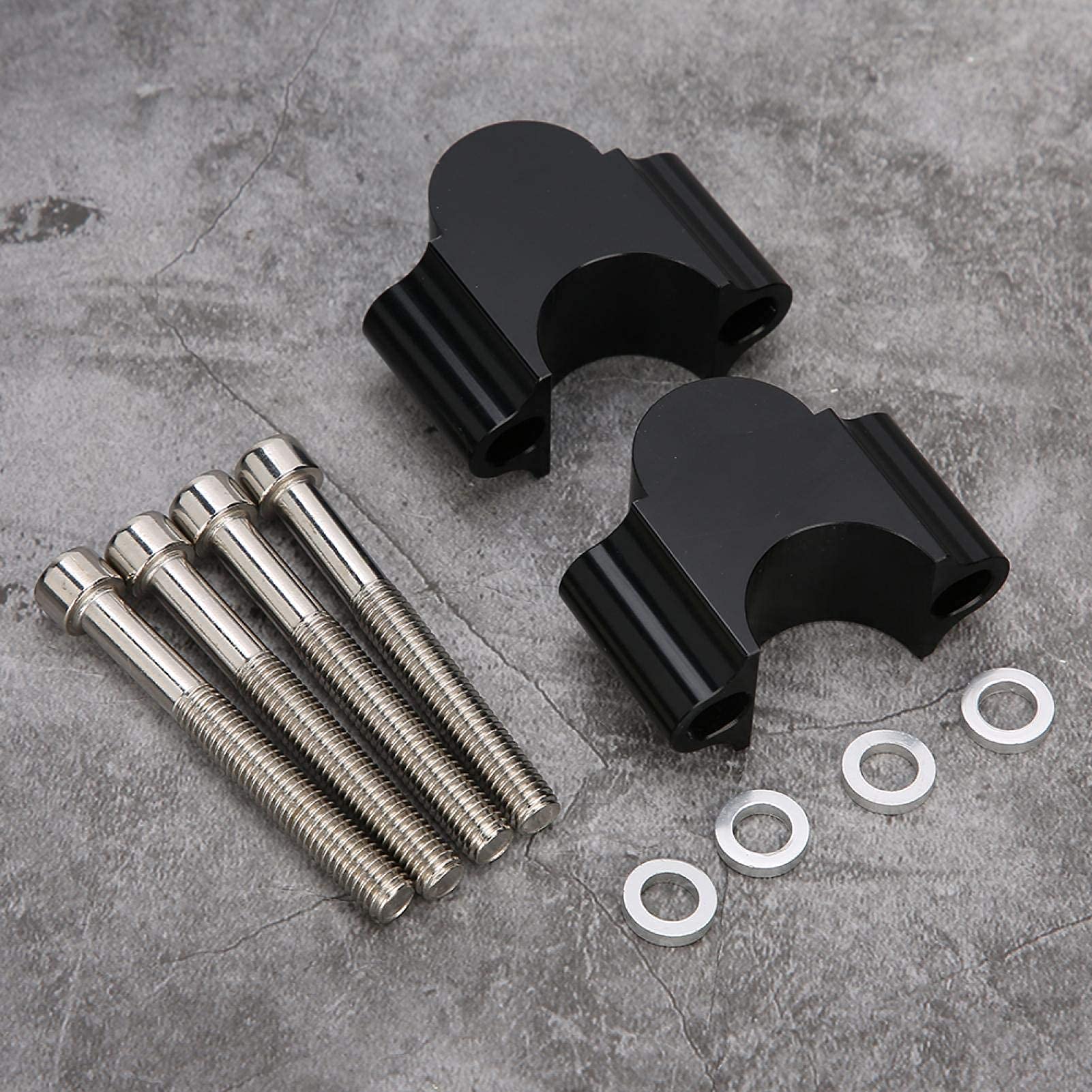 BigKing Riser de Guidon, 7/8in Aluminium Guidon Riser Montage Pince 28 MM Hauteur Adaptateur pour Moto Vtt(Noir)