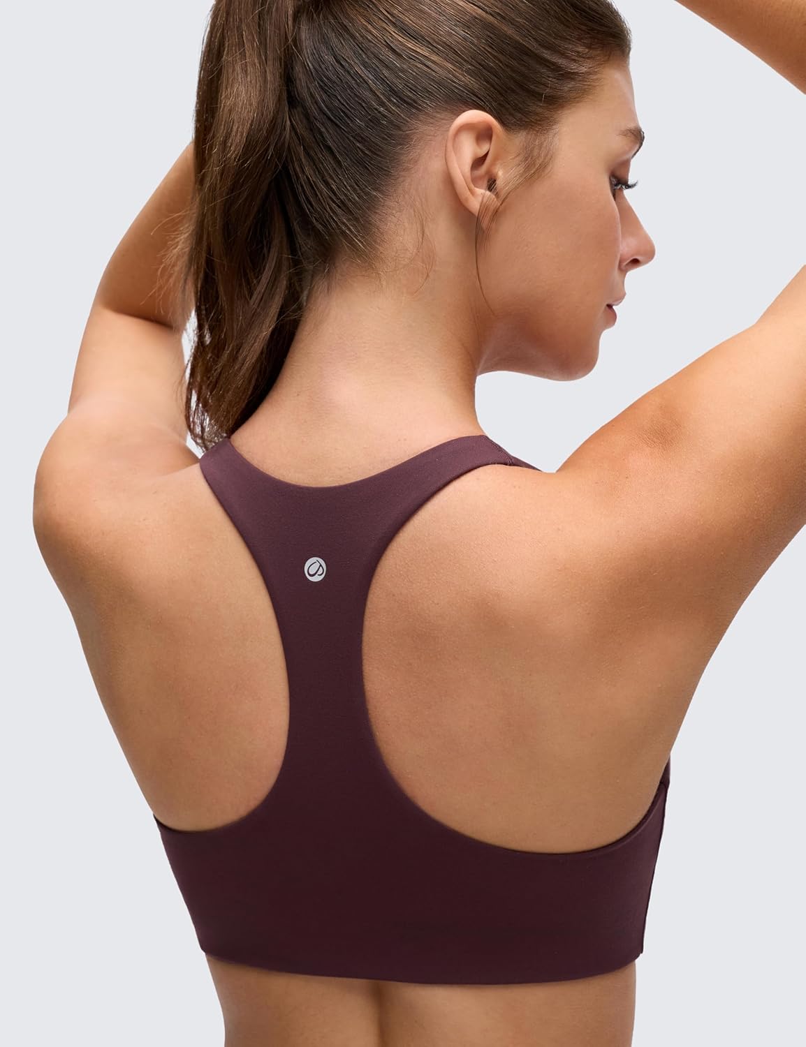 CRZ YOGA Butterluxe Racerback Sports Bras for Women - V Neck Supportive Padded Wireless Athletic Yoga Crop Top