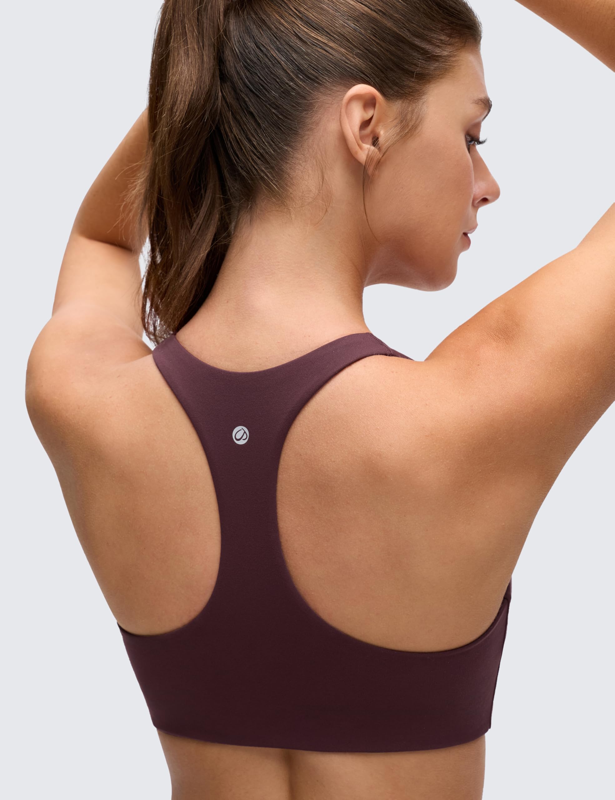 CRZ YOGA Butterluxe Biustonosz sportowy damski z dekoltem w serek – podtrzymujący bokserkę bez fiszbin wyściełany sportowy top do jogi