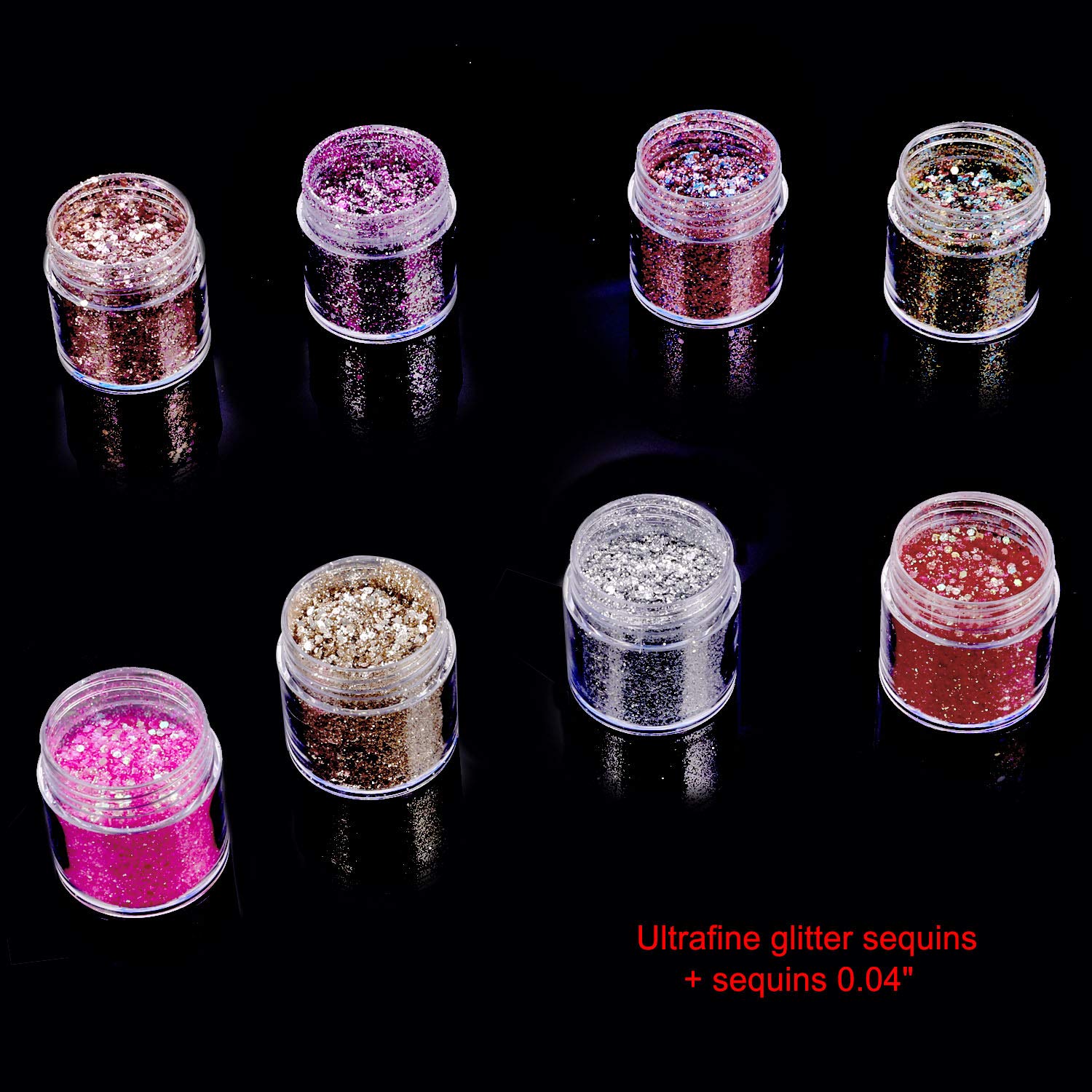 HOWAF 12 garnków Beauty Nail Glitter Cekiny puder z pędzelkiem 2 szt., mieszanka holograficznych brokatowych cekinów puder pył do paznokci twarzy oczu ciała włosów 3D zdobienia paznokci dekoracja