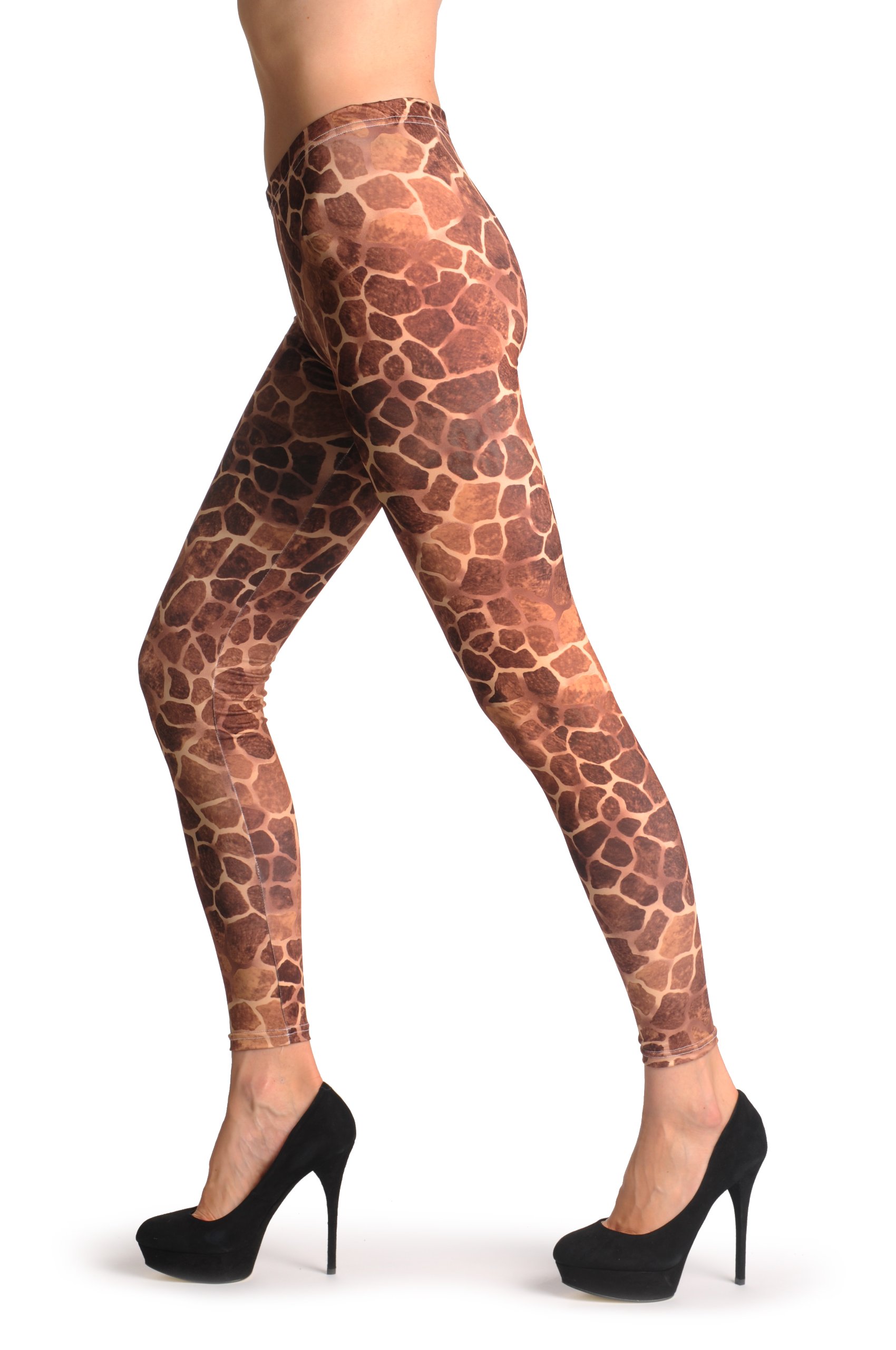 African Giraffe - Brown Animal Leggings