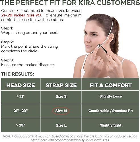 Vista 2 de KIRA - Correa de barbilla reutilizable para dormir, reductor de doble barbilla de tela de infrarrojos lejanos de primera calidad, correa de barbilla