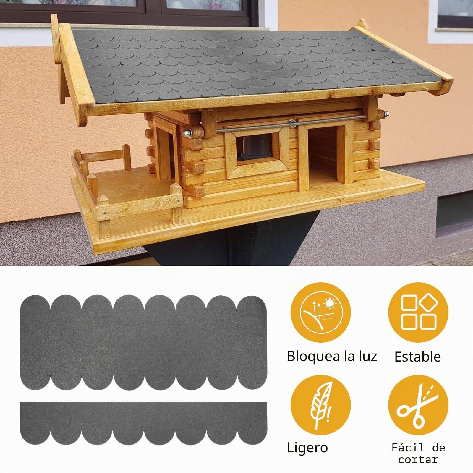 32 Piezas Tejas Bituminosas Autoadhesivas para Casas de Pájaros, Cubierta Impermeable para Nidos, Hotel de Insectos, Conejeras - Verde (30x5 cm/30x11 cm)