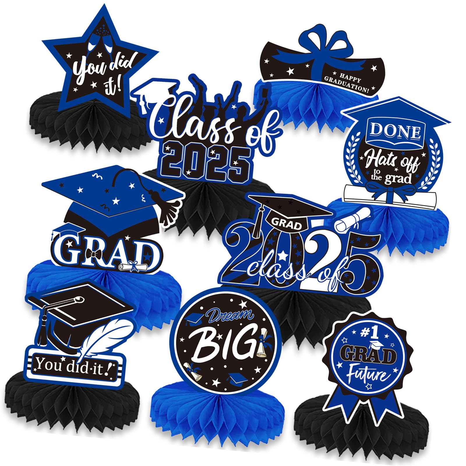 Msioytog 9pcs Graduation Cardboard Centerpieces Perfect for Enhancing Festival Atmospheres At Homes Gatherings and School Event User Friendly Party Supplies