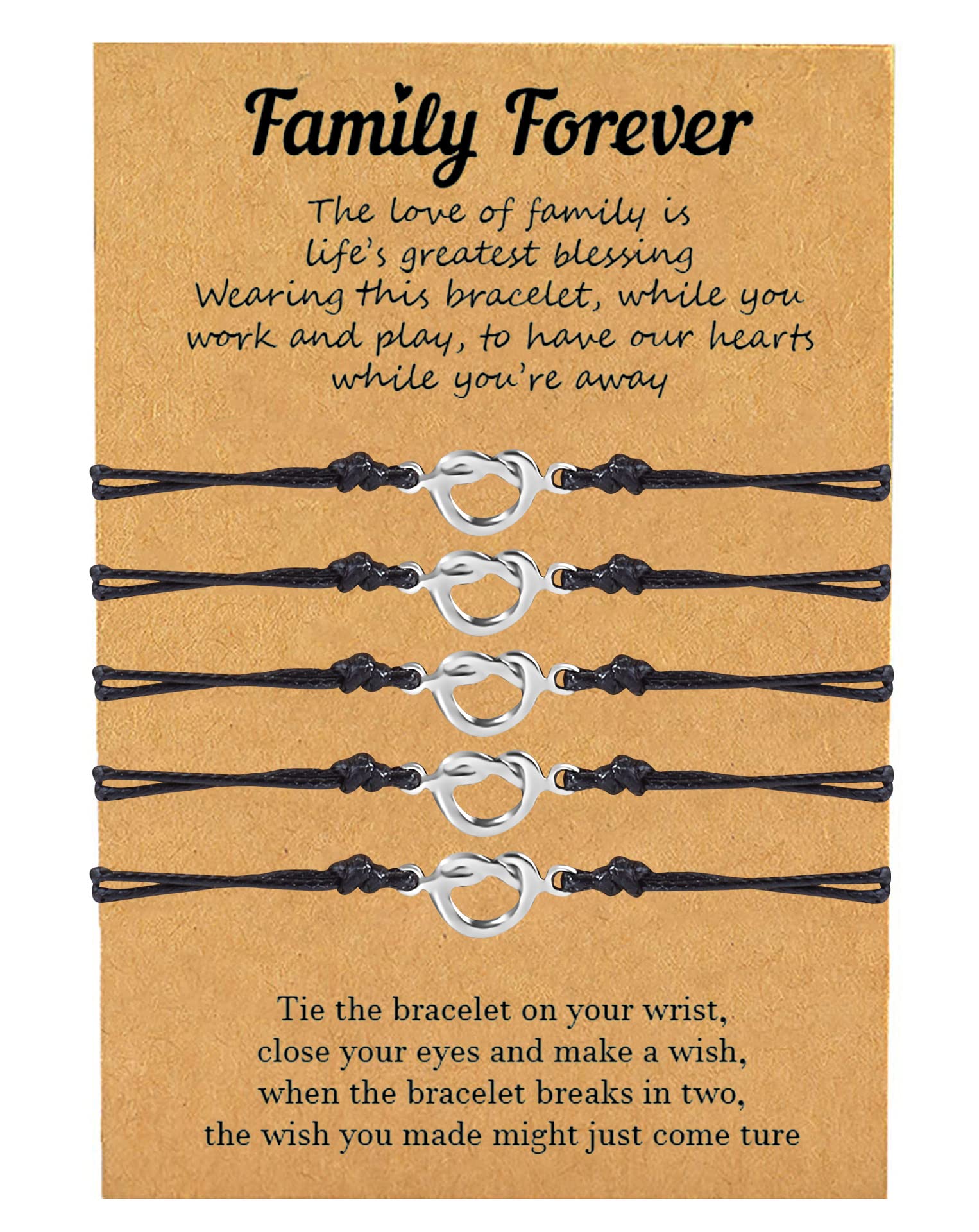 Family Bracelets for 2/3/4/5/6 Knot Matching