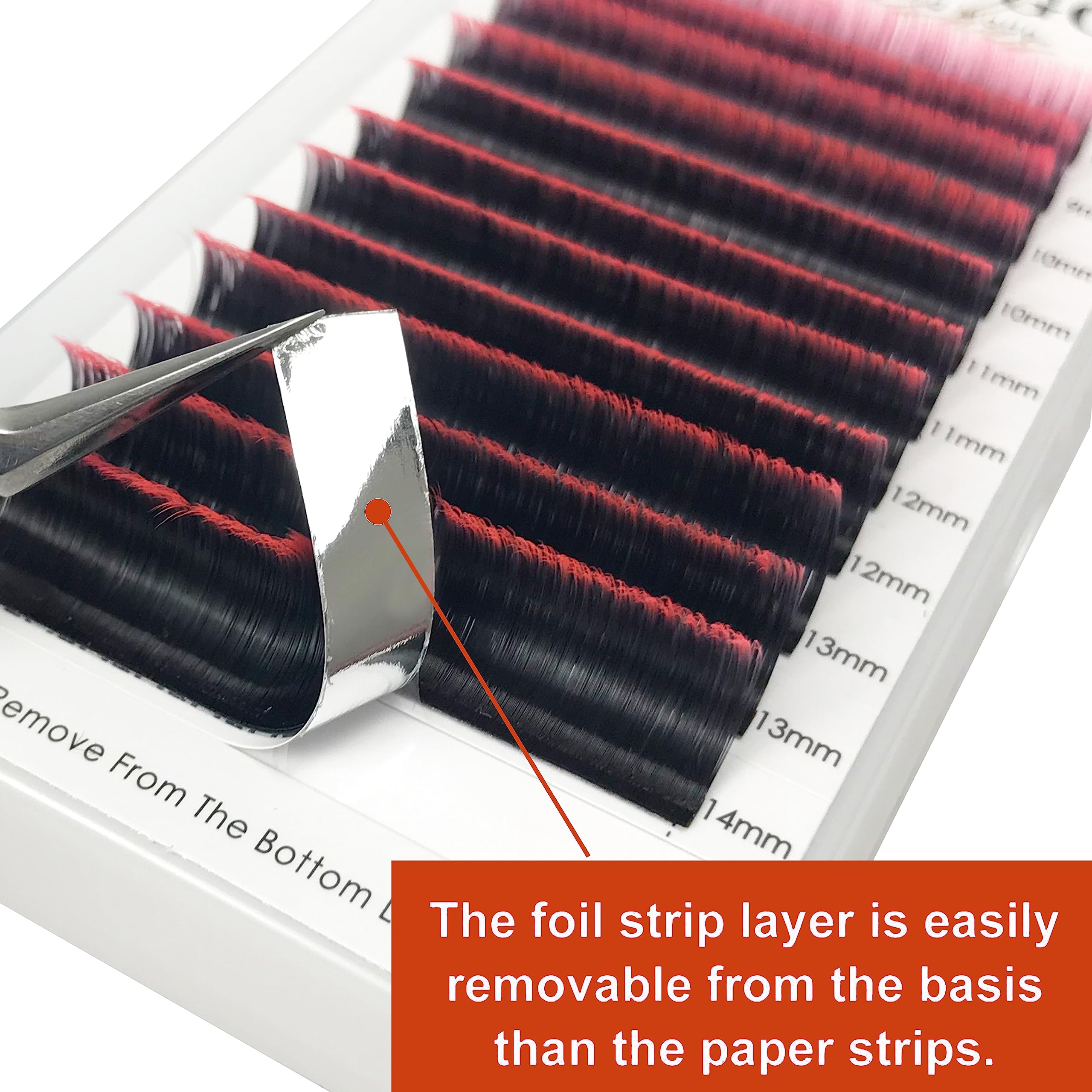 Orange Red Ombre Colored Lash Extension 0.07 C Curl 8-14mm Mix Tray, CoMango Black Gradient Orange Red Easy Fan Volume Eyelash Extensions, Lashes Soft Matte Salon Use, Self Fanning Volume Lashes?