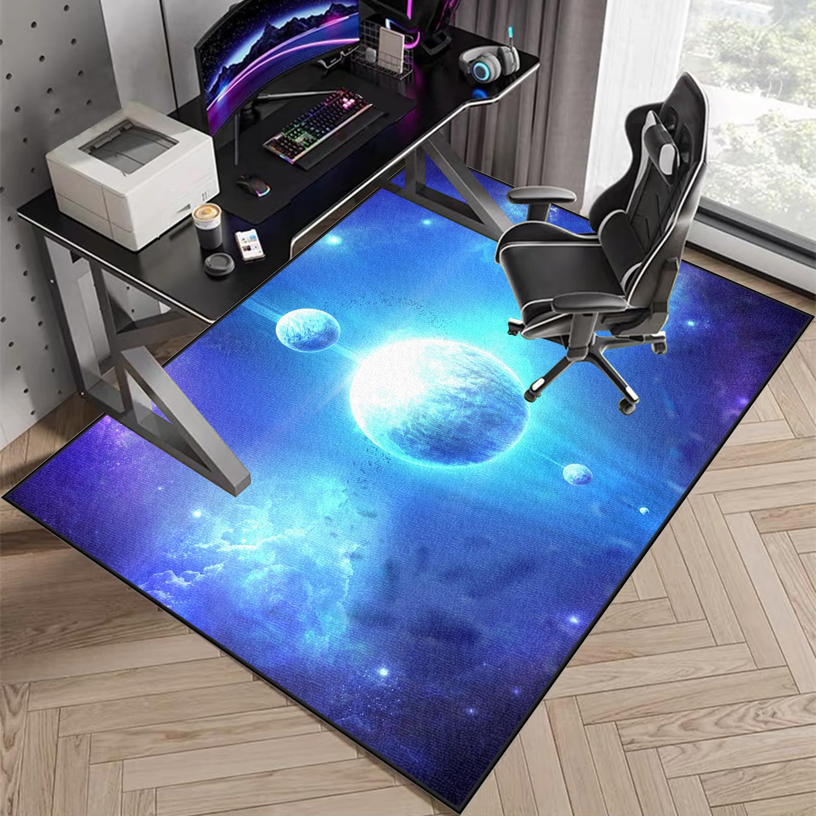 Mata do siedzenia Dywan Krzesło biurowe Antypoślizgowe Dywan na krzesło z kółkami 160 x 180 cm Mata do krzesła biurowego Gaming Mata podłogowa do parkietu i płytek Dywan pod biurkiem