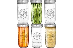Tebery 24oz Wide Mouth Home Glass Mason Jars