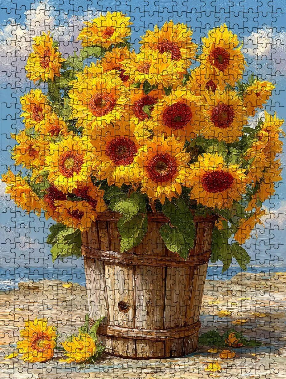 Gelbe Sonnenblumen Puzzle 5000 Teile Erwachsene, Jigsaw Puzzle 5000 Teile, Komplex Herausfordernd Puzzles, Familie Spiele, Impossible Klassische Puzzles, für Wanddekoration und Geschenke FNKL2-565