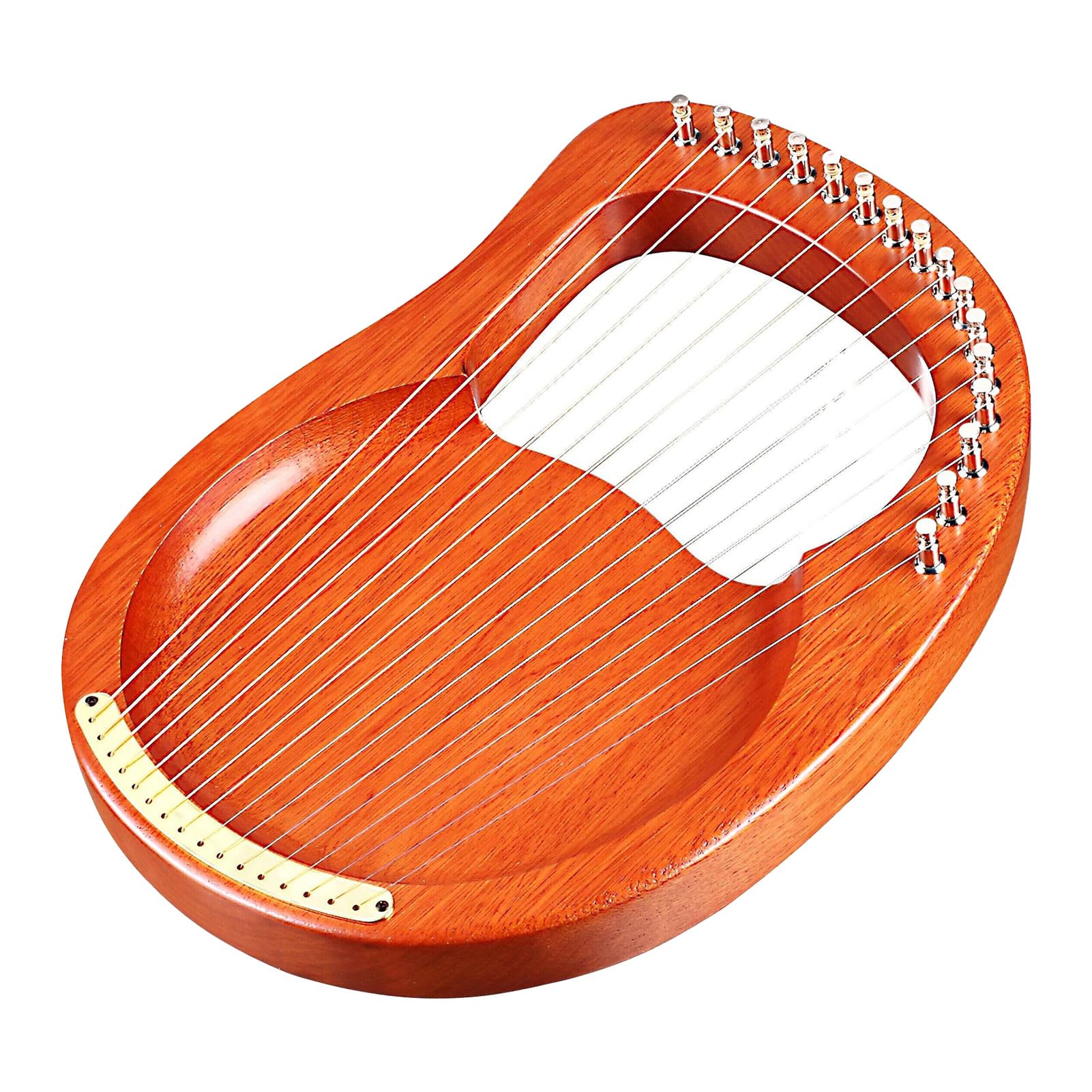 Arpa Lirica a 16 Corde Arpa Lirica Lira Strumento a Corde in Legno di Mogano in Metallo Stile Greco Compatto Leggero con Borsa per Il Trasporto Chiave per Accordatura