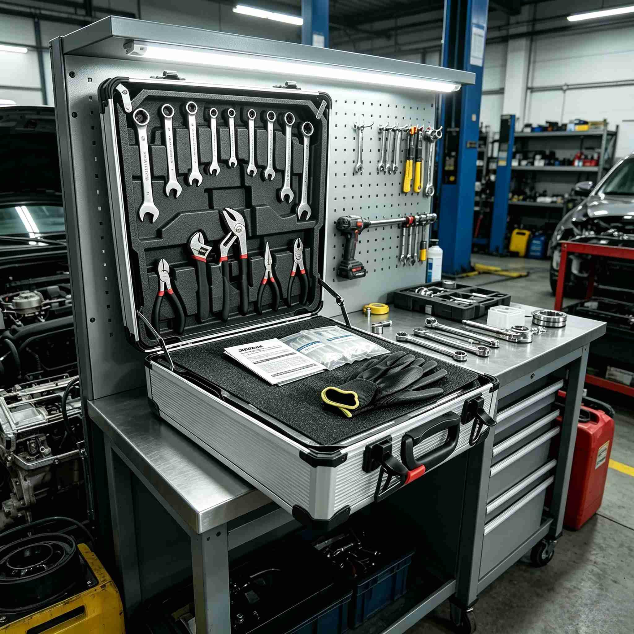 STEINWEG Aluminium Werkzeugkoffer Gefüllt 1400-tlg Werkzeug Set, Profi Werkzeugkoffer befüllt mit Schraubendreher, Schraubenschlüssel, Steckschlüssel, Zange, Hammer, Wasserwaage, komplett mit Werkzeug