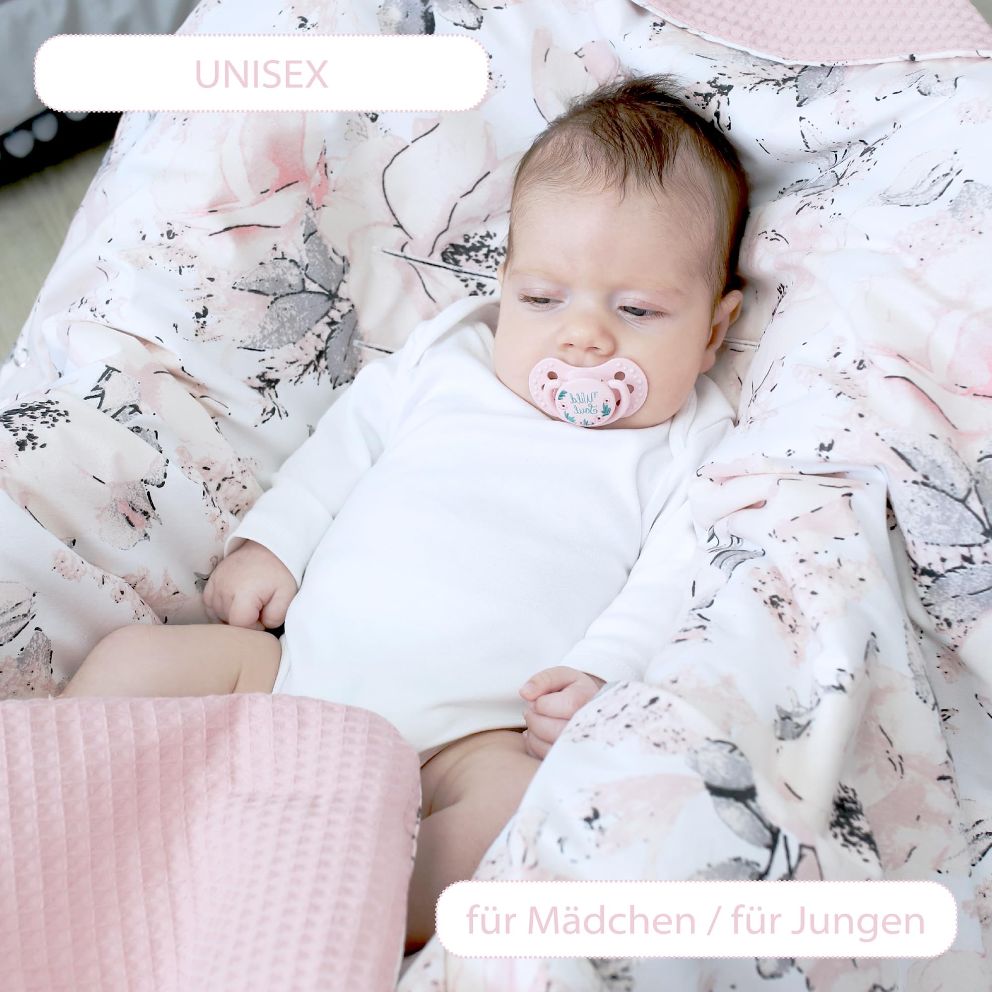 Totsy Baby Coperta per seggiolino auto universale per tutte le stagioni, in piquet di cotone, a nido d'ape, rosa selvatica, rosa sporco