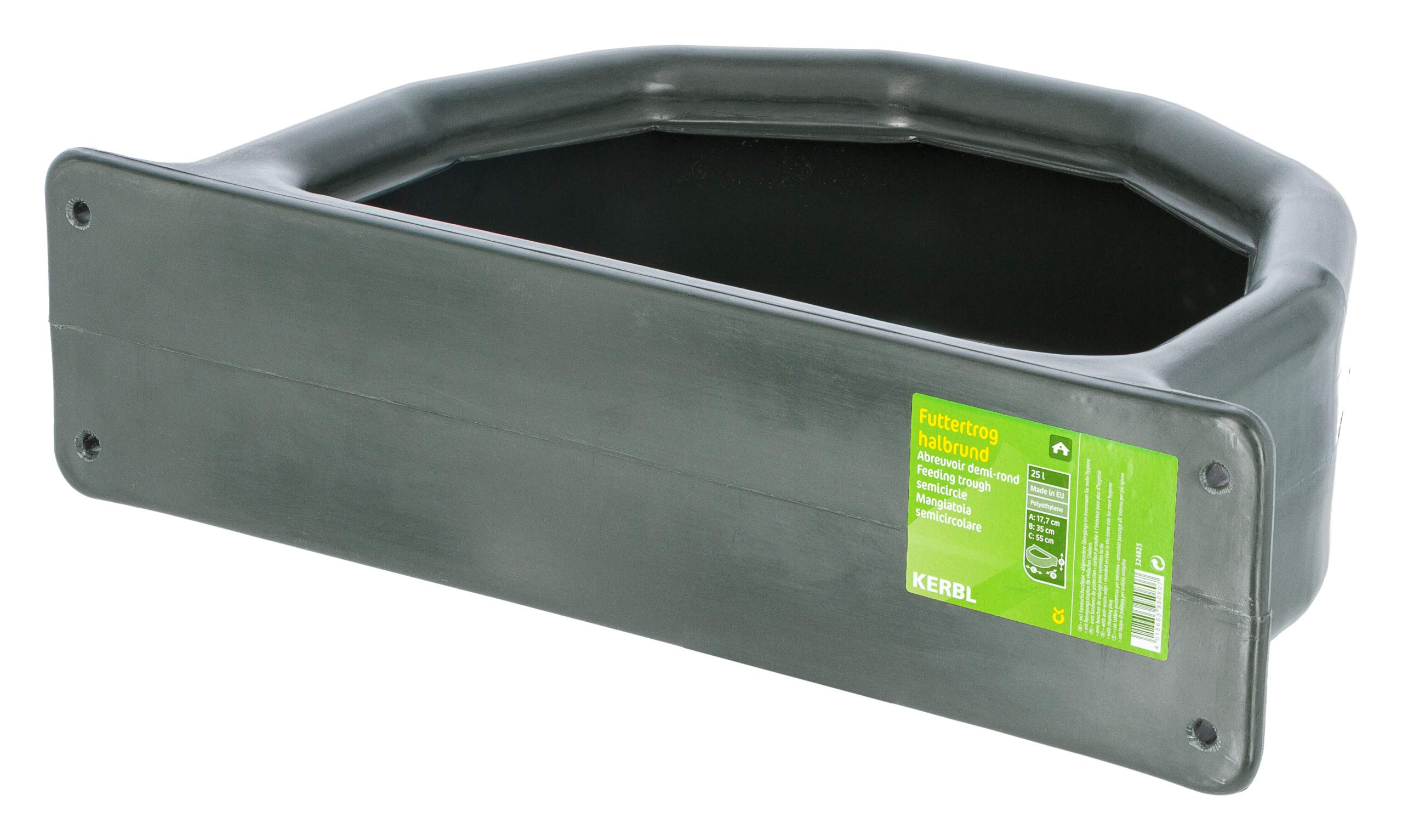 Kerbl Mangeoire Semi-Circulaire en Plastique - Vert - 324825