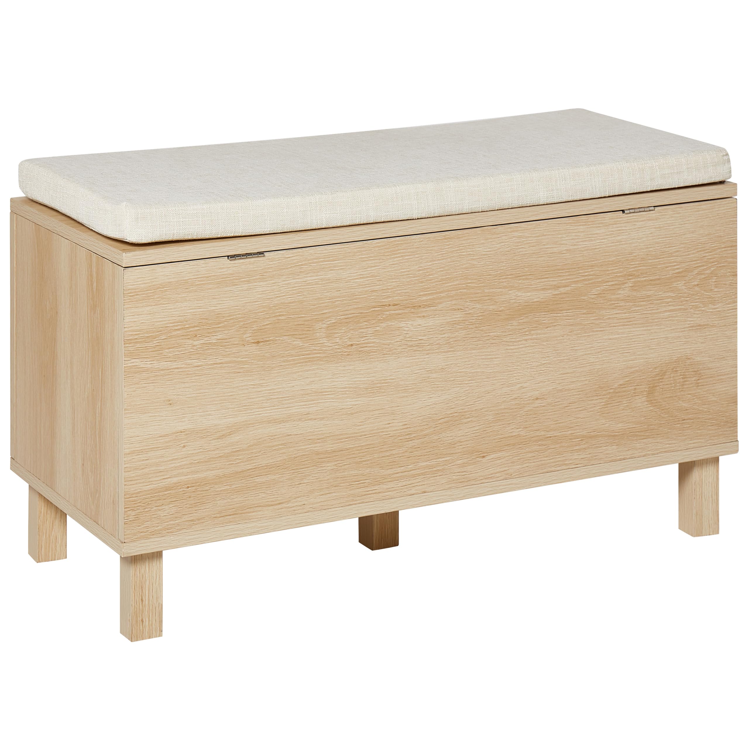 Beliani Banco con almacenaje Boho baúl Madera frentes Trenzados Madera Clara Washington