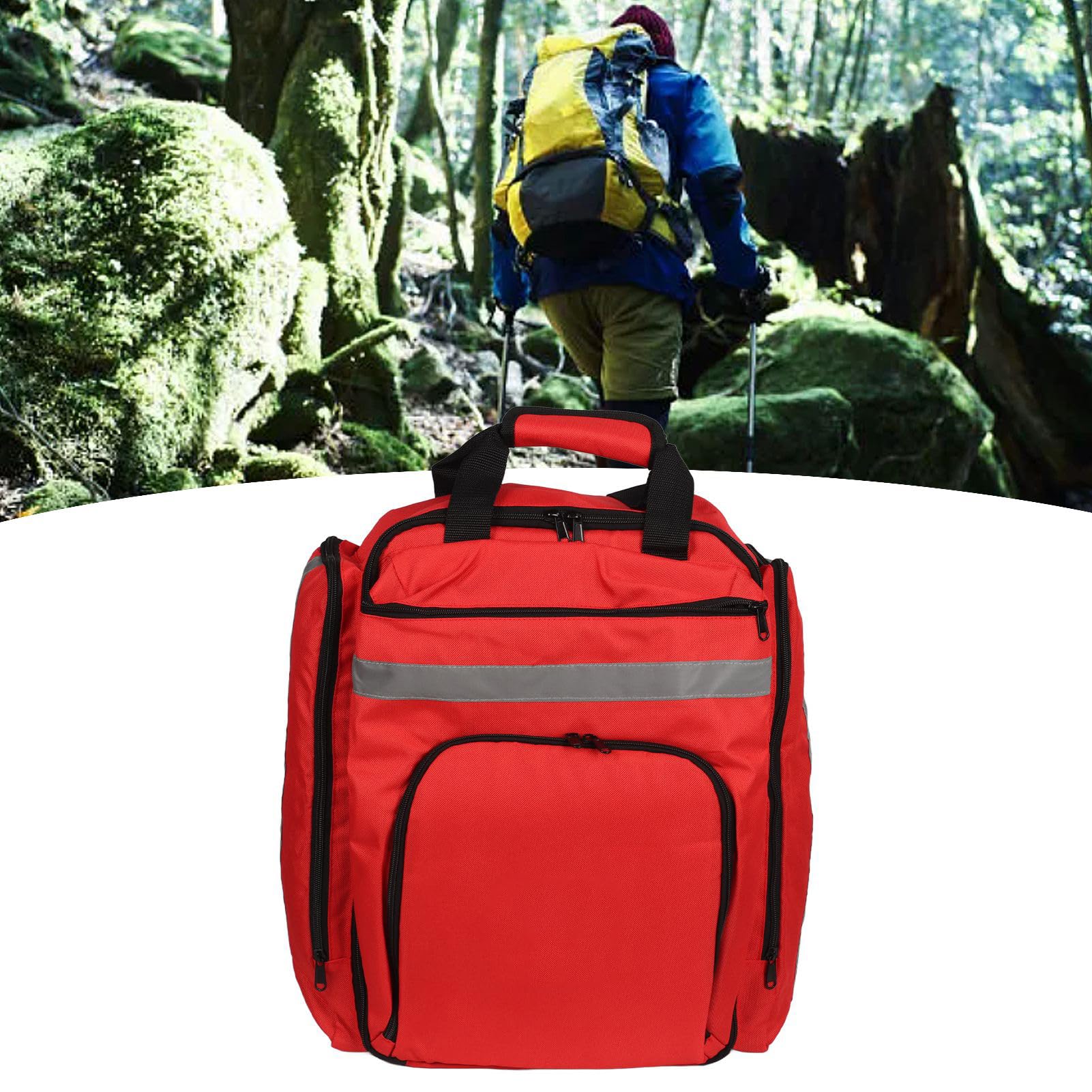 Tyenaza Bolsa De Emergencia para Exteriores, Bolsa De Primeros Auxilios con Rayas Reflectantes De Tela Oxford 600DPU para Acampar, Senderismo Y Coche