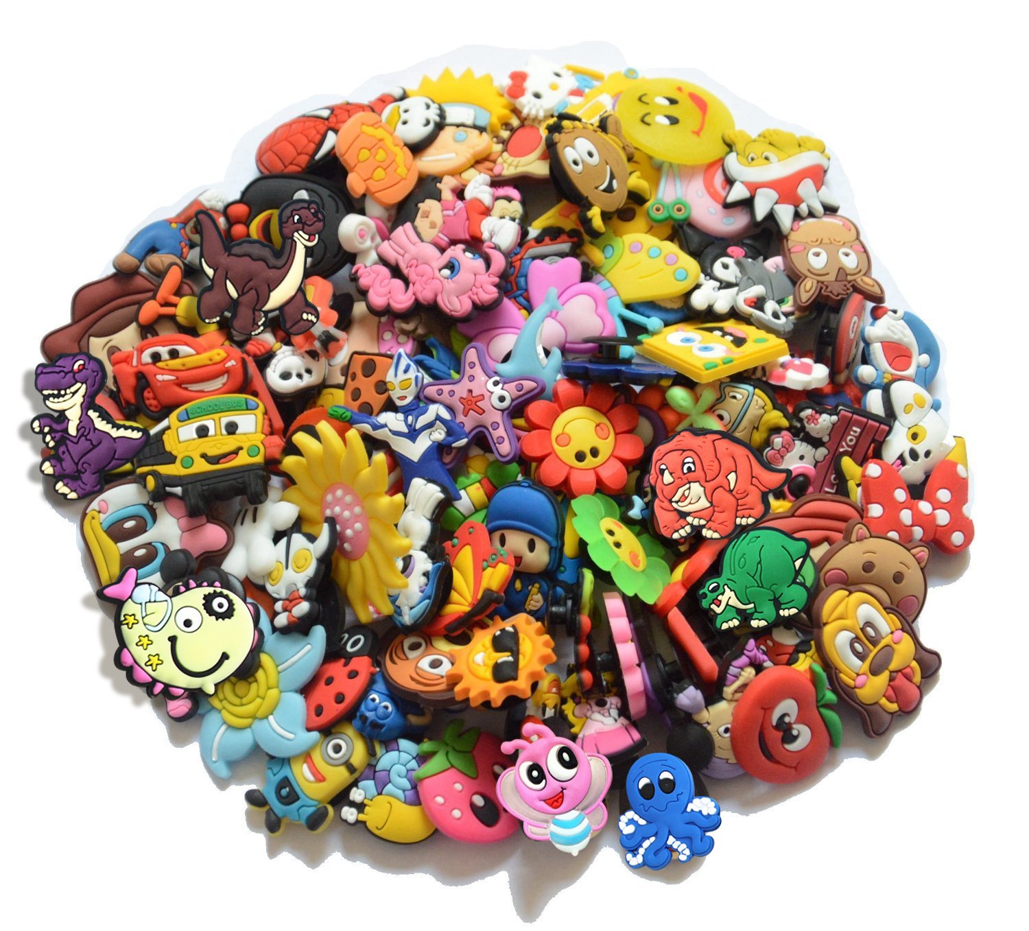 diasstro Lot of 30,50,100 pcs Random PVC Different Shoe Charms for Shoe Decoration