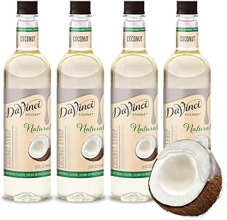DaVinci Gourmet Naturals Coconut Syrup, 25.4 Fluid Ounces (Pack of 4)