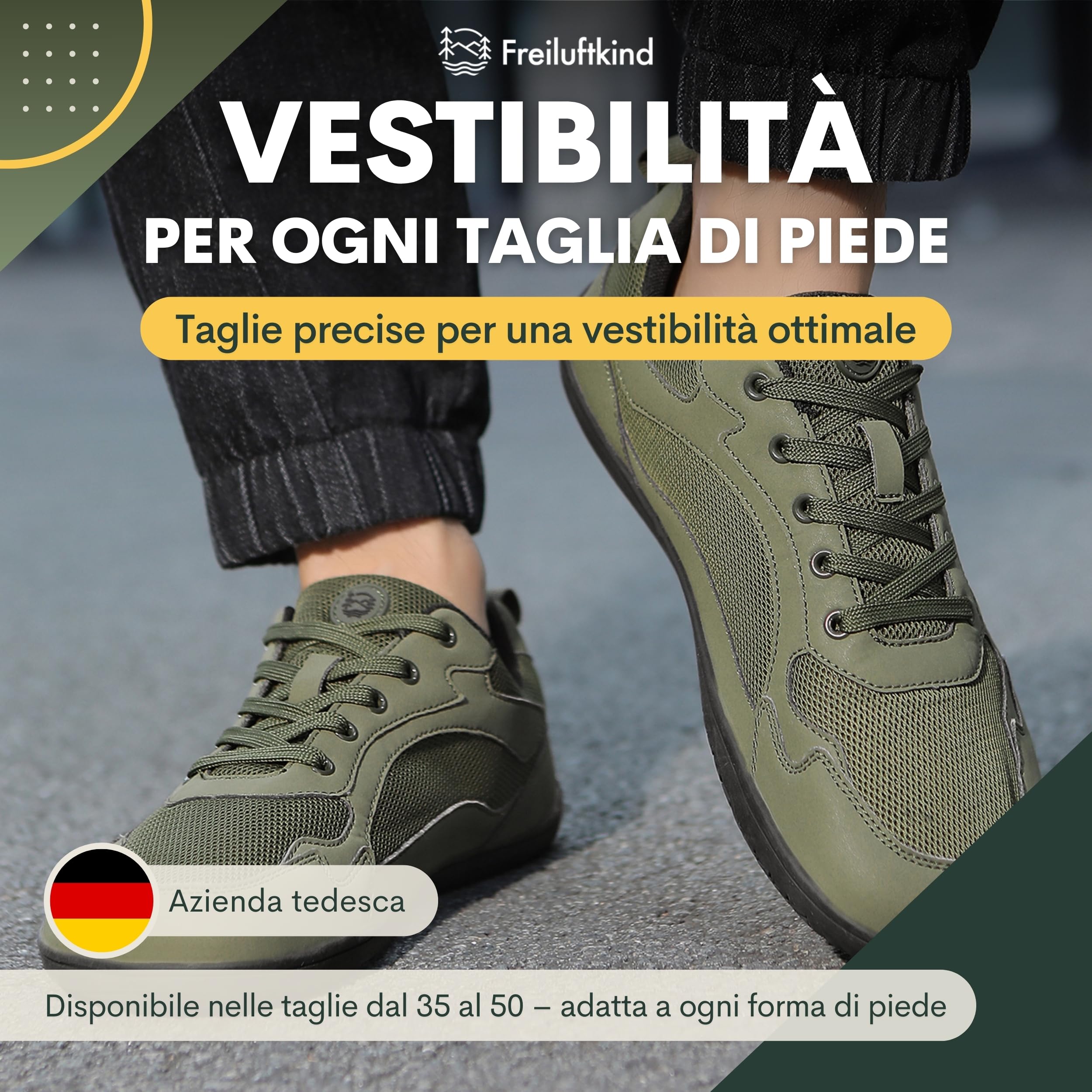 Freiluftkind Everest Barefoot Shoes Antiscivolo – Il Scarpe Barefoot Perfetto per la Tua Avventura – Scarpe Barefoot Uomo e Donna