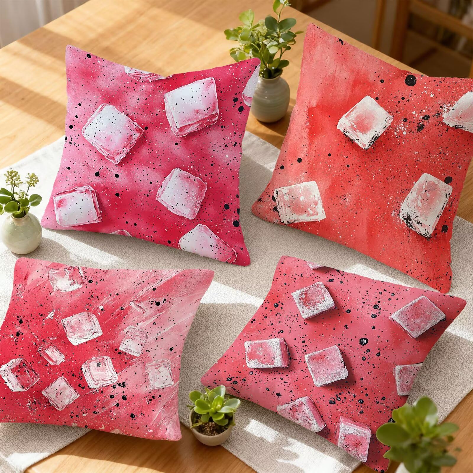 Rosa Funda Cojin 60x60 Negro Funda Almohada 60x60 Cojines Sofa Súper Suave Fundas Cojines Decorativos Fundas Almohadas 4 Piezas Almohada Cervicales y Cuello, para Hogar Cama Salon Decoracion E - 757