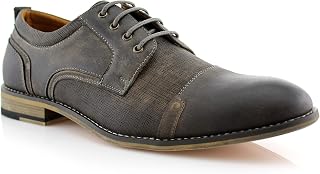 Ferro Aldo Men's Modern Cap-Toe Derby Collection | Statement Dress Shoes in Floral, Woven, & Classic Styles