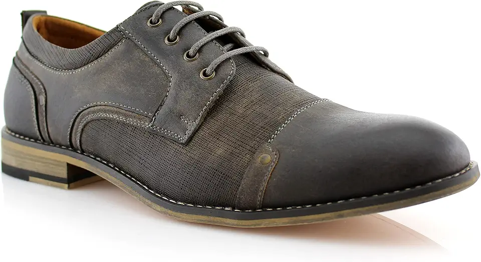 Tênis Oxford masculino clássico formal elegante com cadarço Ferro Aldo MFA19619L Trevor, Cinza, 9