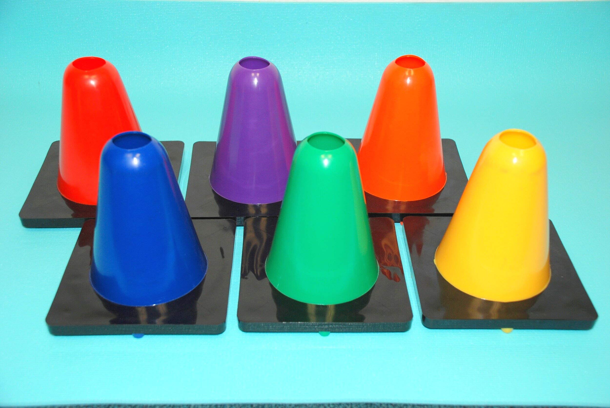 Rainbow Vinyl Cones Set - Square Base, 6" Height