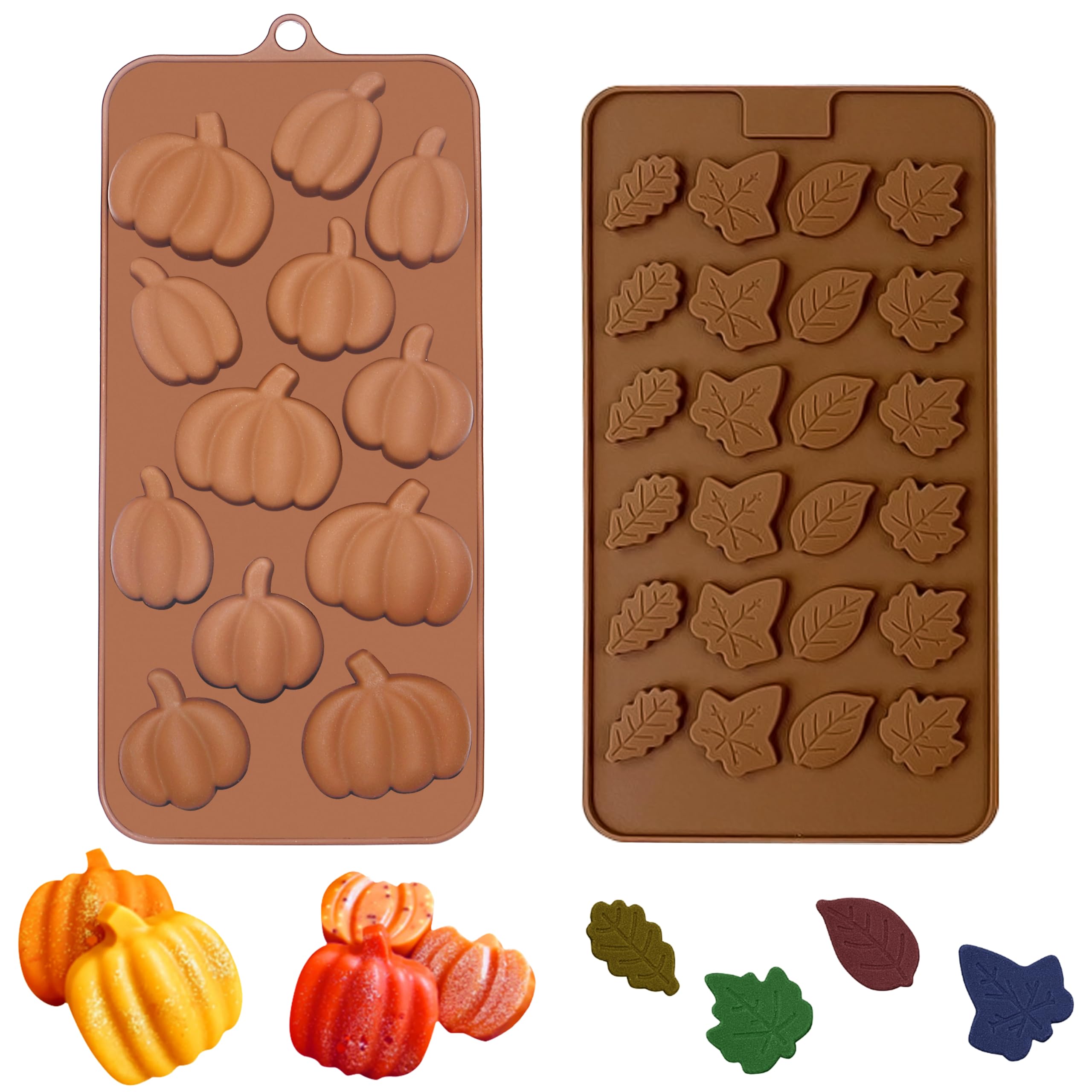 Moule En Silicone En Forme De Citrouille Et Feuilles D’automne – Pour Gâteaux, Chocolats, Bougies, Savons Et Déco