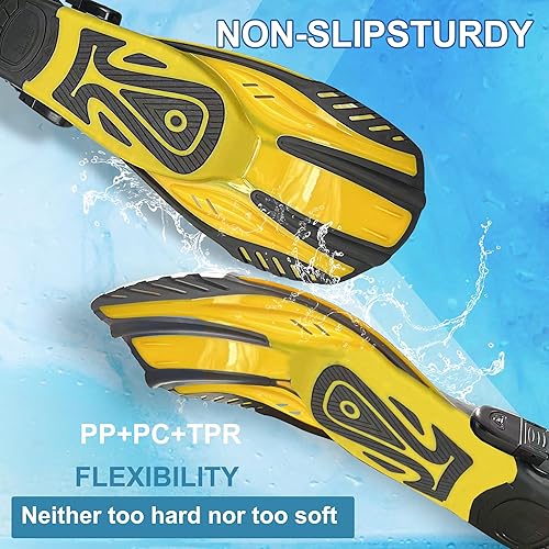 Miniatura 4 de Equipo de esnórquel para adultos, juego de aletas de máscara, máscara de buceo con vista panorámica, antivaho, esnórquel seco, aletas de natación