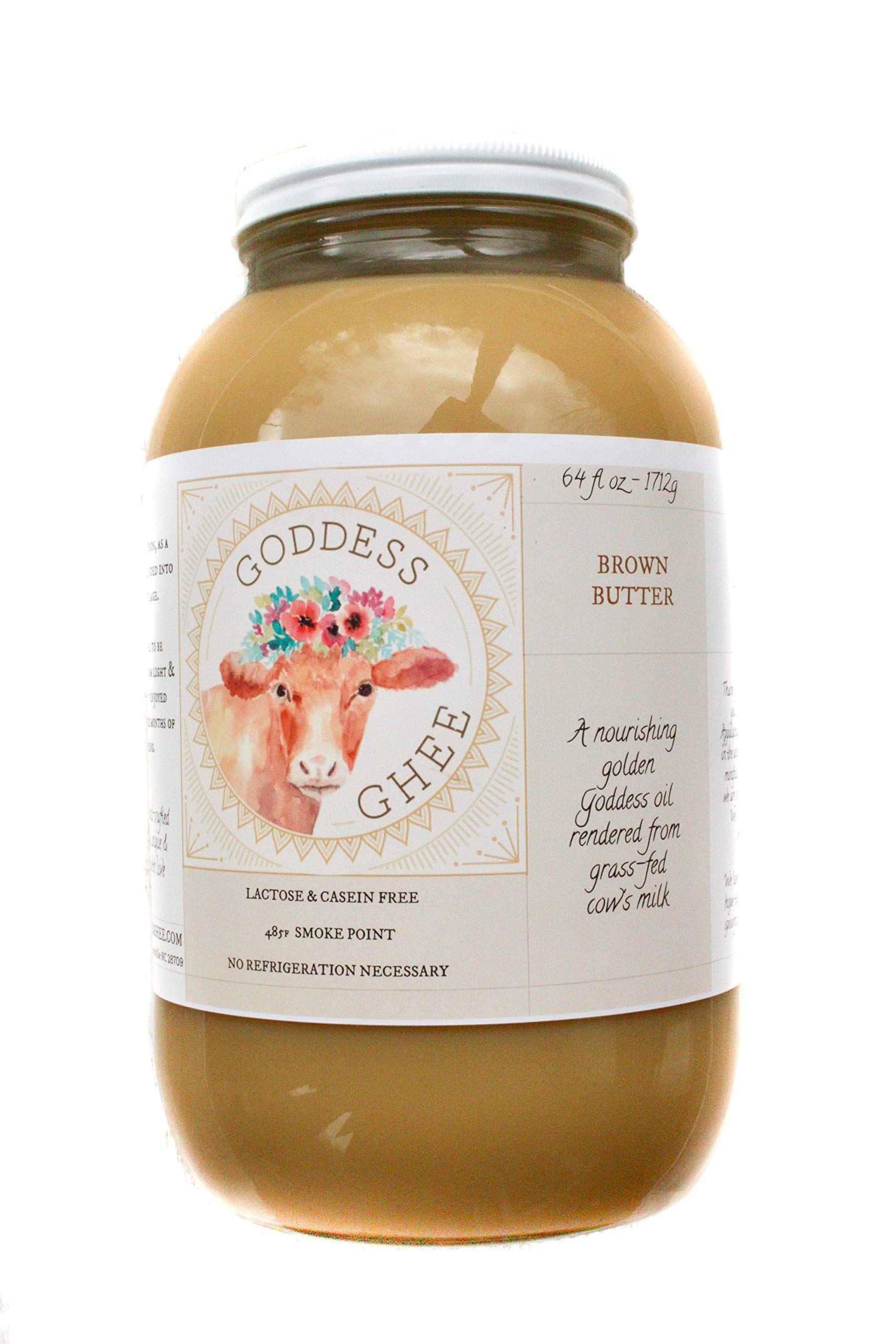 Goddess Ghee Brown Butter Ghee, Grass Fed High Vitamin Butter Oil, 64oz