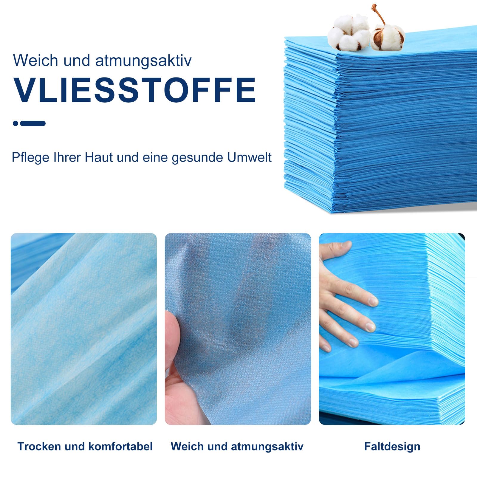 100 lenzuoli usa e getta, per massaggi usa e getta, per lettini massaggianti, spa, tatuaggio, salone, tessuto non tessuto, 80 x 180 cm (blu)