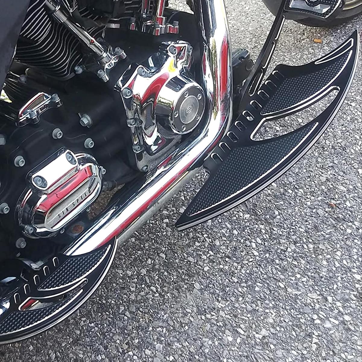 Happy-Motor Black Cnc Blade Driver Floorboards Street Glide Flhx Passenger Pegs Fltr Fit For Harley Special Flhrxs Floorboards 1980-Up