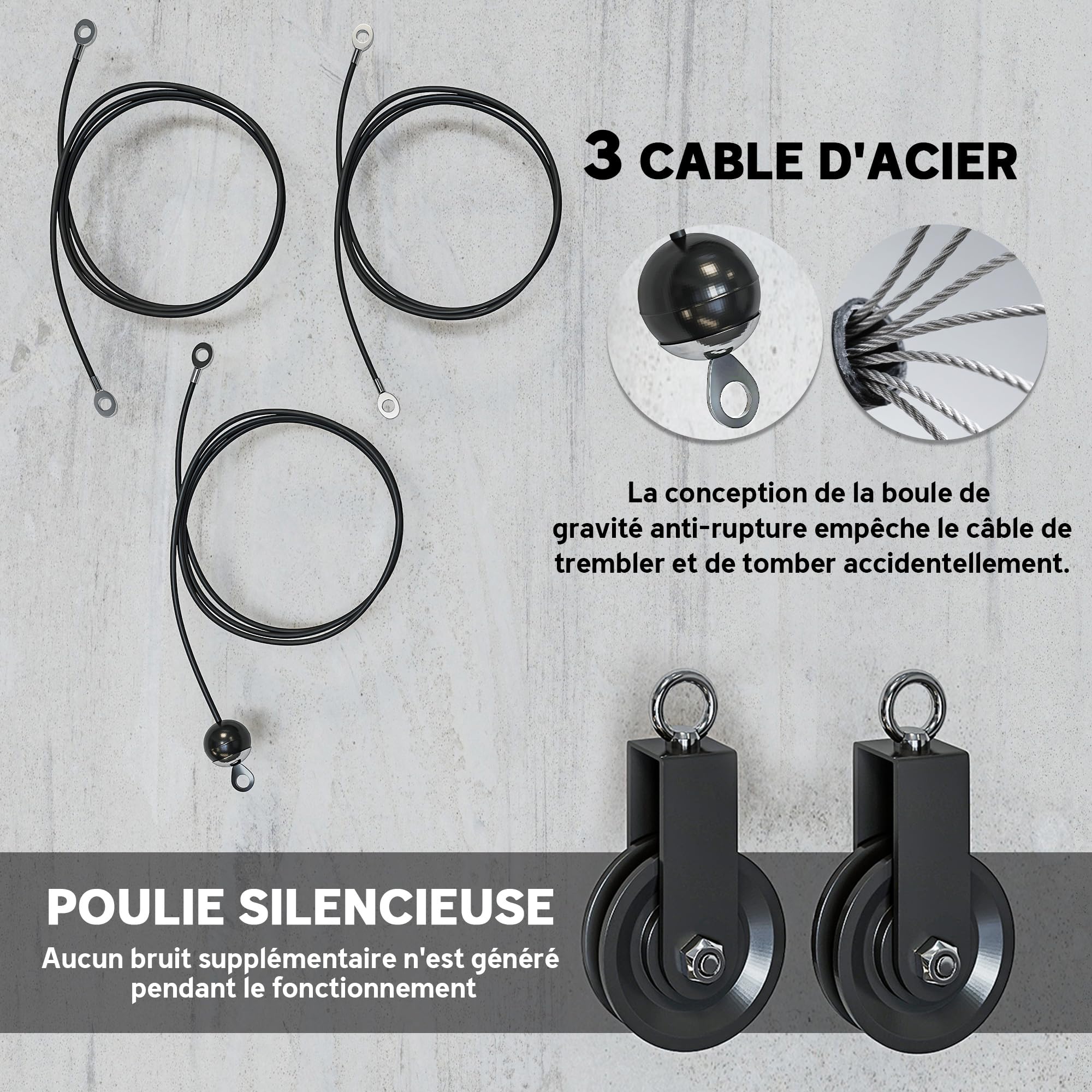SPORTNOW Poulie Musculation Maison, Poulie Haute et Basse LAT Pulldown | Cable Machine Musculation, Entraînement des Bras, Exercices de Flexion des Biceps, des Triceps et des Bras