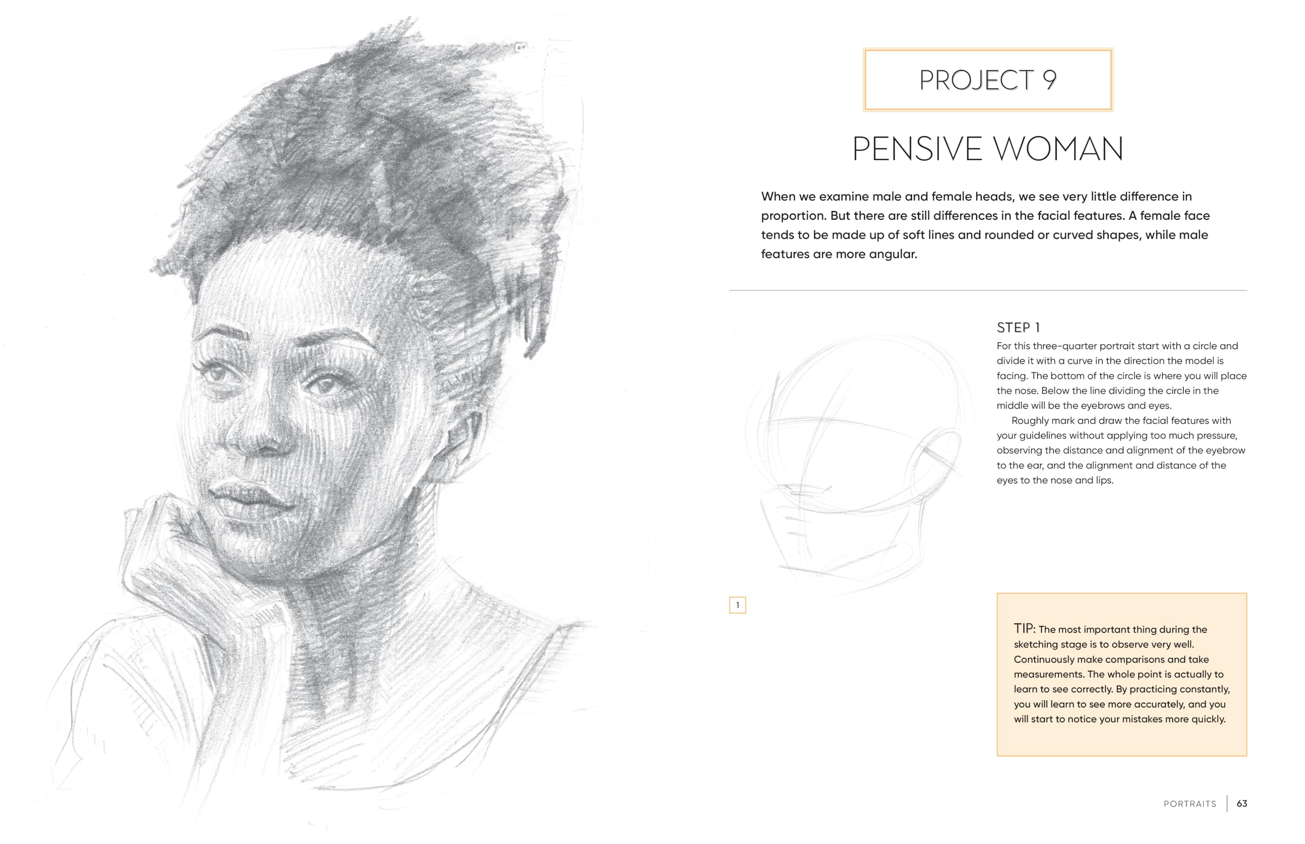 Pencil Drawing Portraits: Learn to Draw Faces, Features, and More With Step-by-Step Pencil Projects Perfect for Beginners