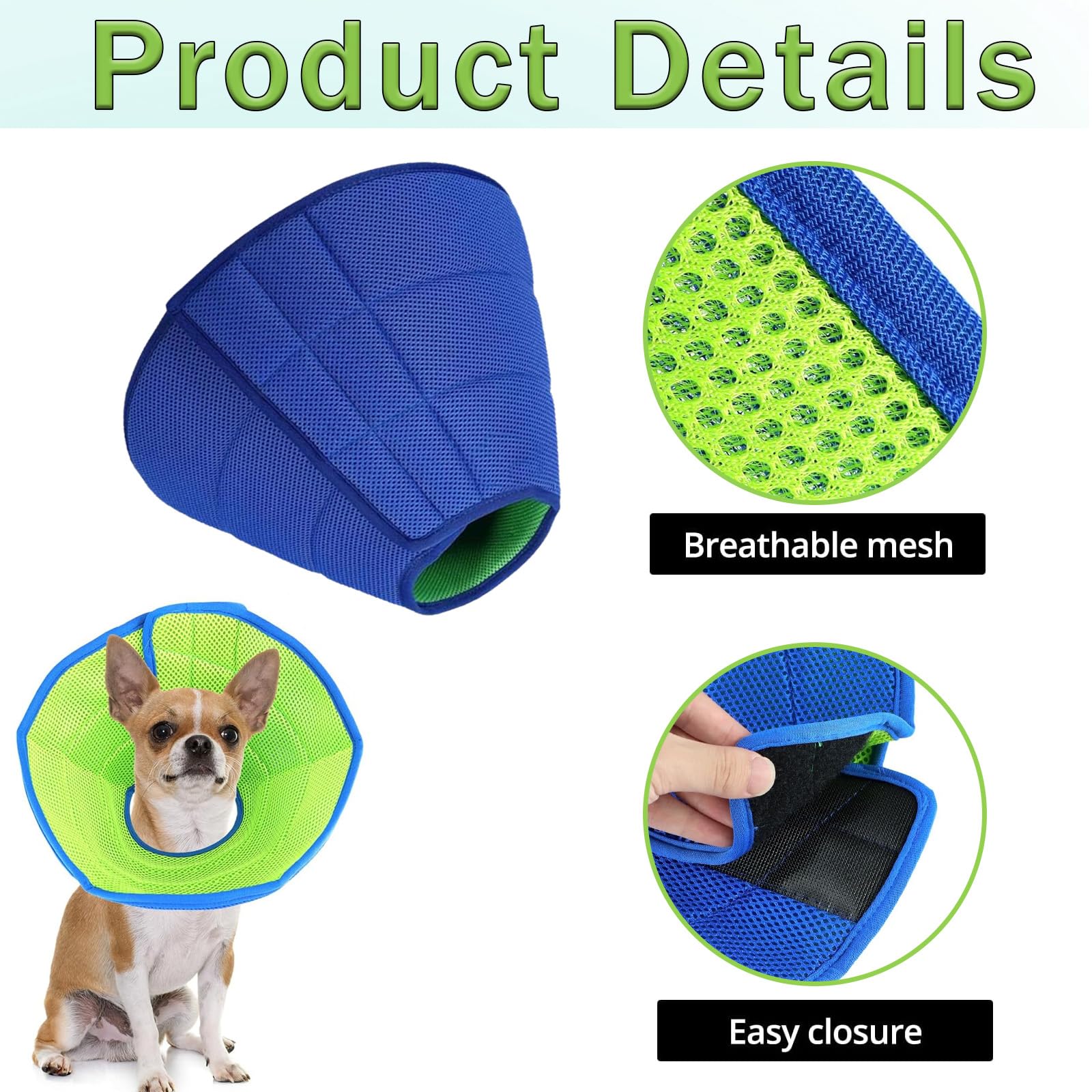 Soft Dog Cone Collar for Dogs After Surgery Adjustable Neck Recovery Collar for Pets Prevent Licking with Dog Bath Brush,for Small Dogs with Soft Protect Edge (S) - Image 3
