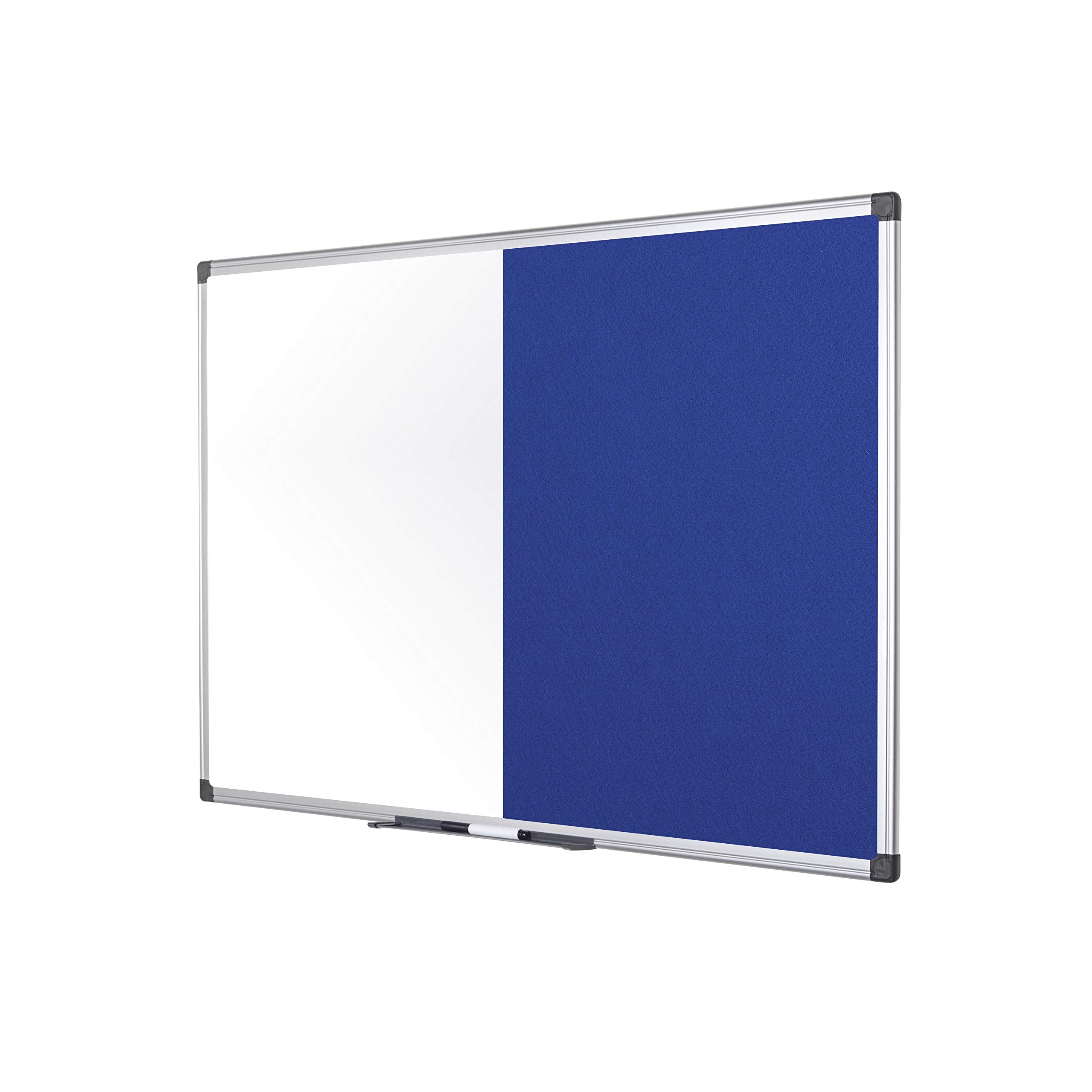 Bi-Office Maya - Tablero combinado fieltro/magnético, 900 x 600 mm, color azul