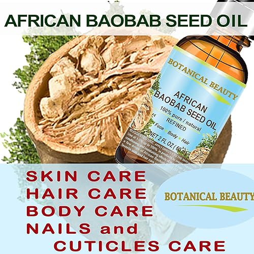 Miniatura 3 de Botanical Beauty  Aceite de semillas de BAOBAB 100% puro y natural refinado prensado en frío aceite portador 2 fl oz 2.0 fl oz para cara, piel,