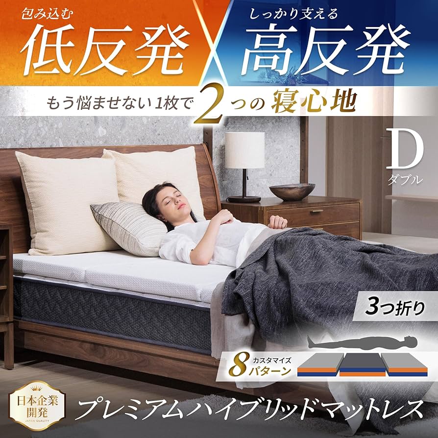 【GOKUMIN】◇◆マットレス◇三つ折り◆ベッドマット◇厚さ15cm◇程度良好 Amazon｜GOKUMIN マットレス 三つ折り 高反発 低反発 2層構造 厚