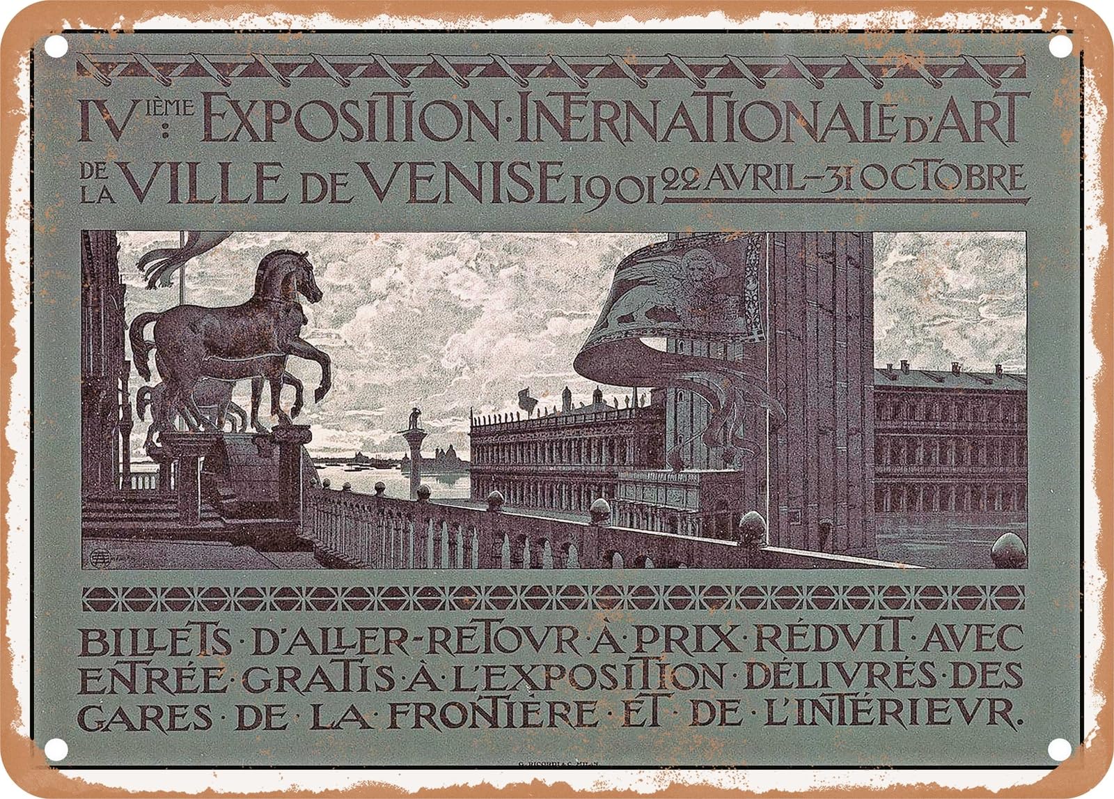Miaomansenstore Metal Sign - 1901 4Th International Art Exhibition, City Of Venice Vintage Ad Home Decor