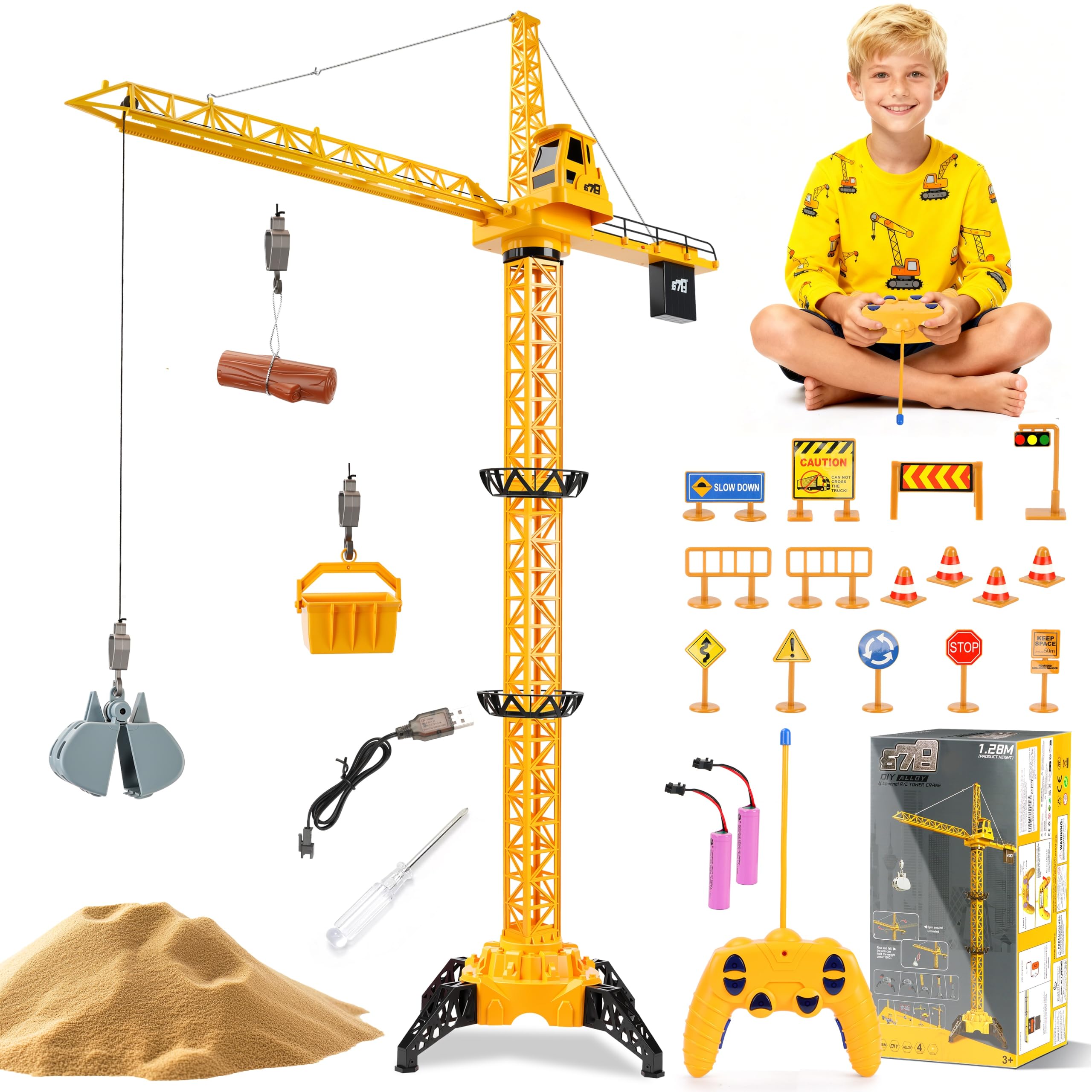 JONRRYIN 2.4GHz Grue Telecommandée RC Grue Enfant