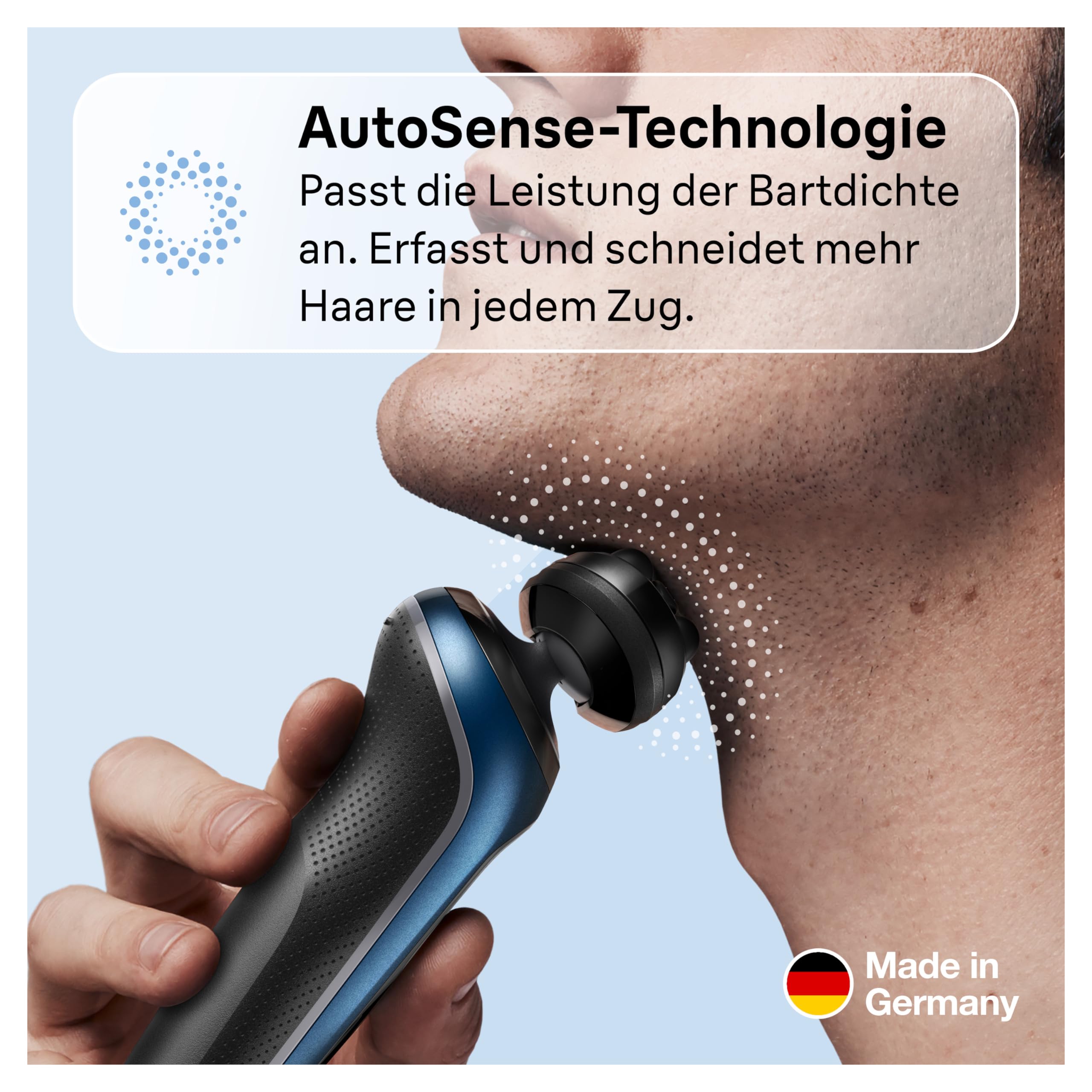 Braun Series 6 Elektrorasierer mit EasyClick Barttrimmer Aufsatz, SensoFlex Rasierer Herren Elektrisch, Wet & Dry, Geschenk Mann, Made in Germany, 61-B1500s, blau
