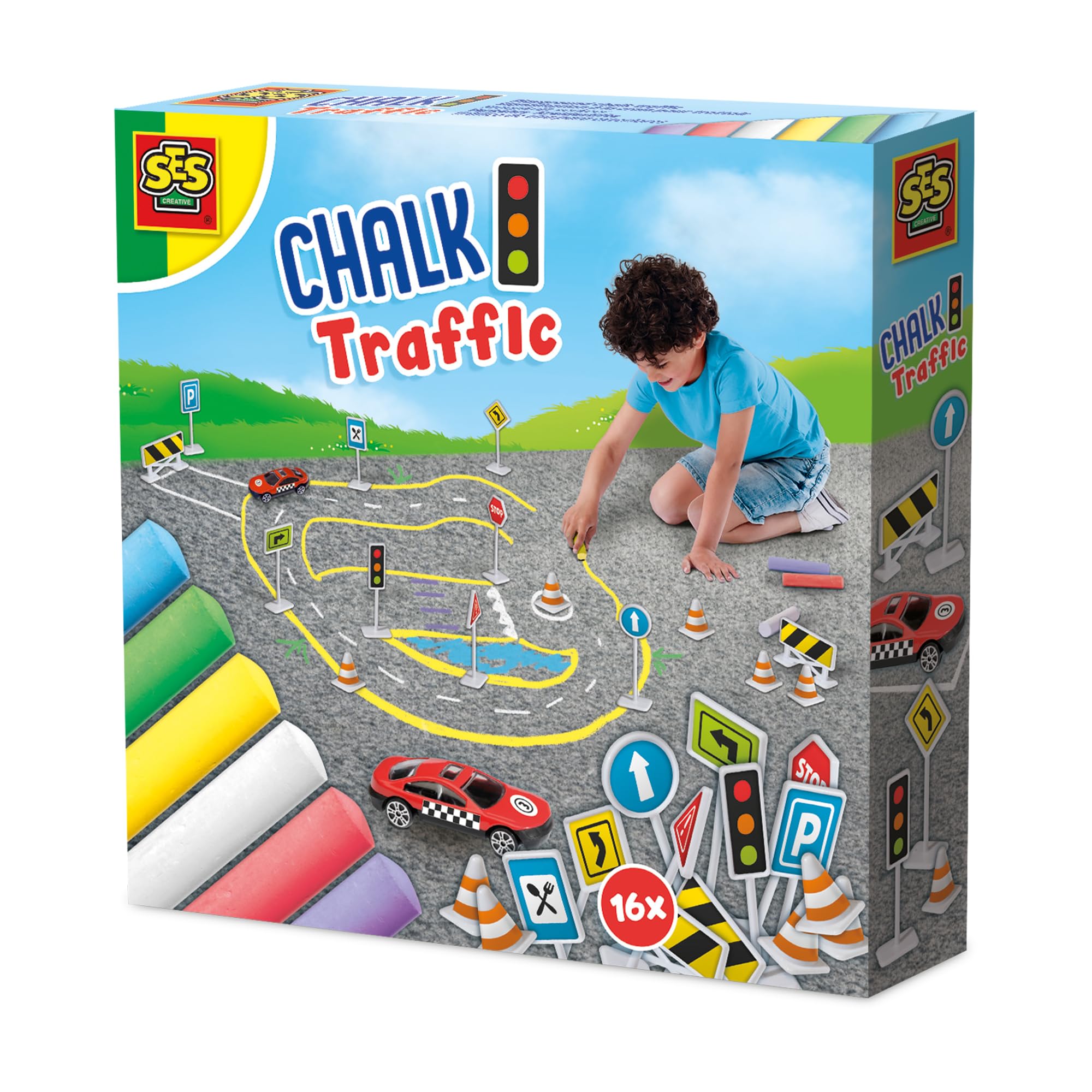 SES Creative Playground Chalk Traffic - Craft Kit - Multicolour - 1 Pack