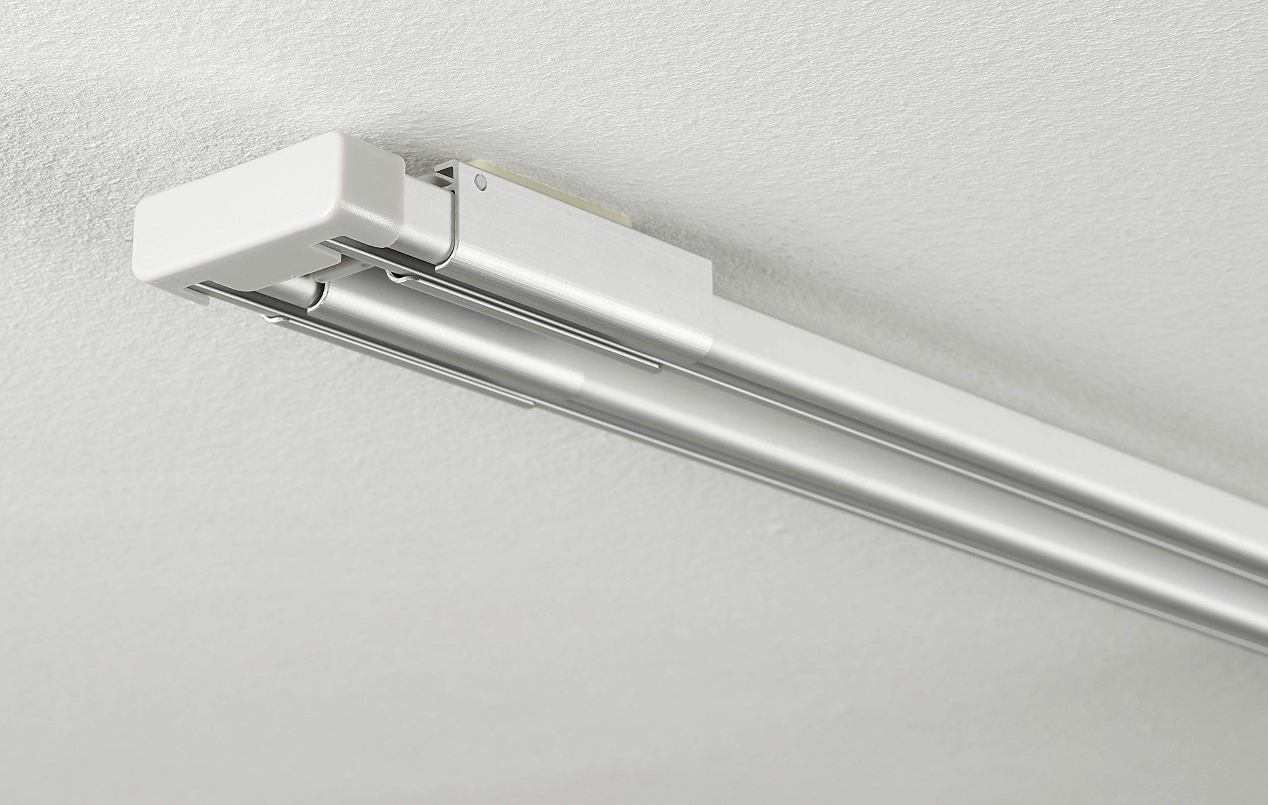 Gardinia Set Completo per Tende a Pannello, Emia, Binario a 2 Vie, Scorrimento a Destra, Accessori Inclusi, Estensibile, 140-225 cm, Alluminio