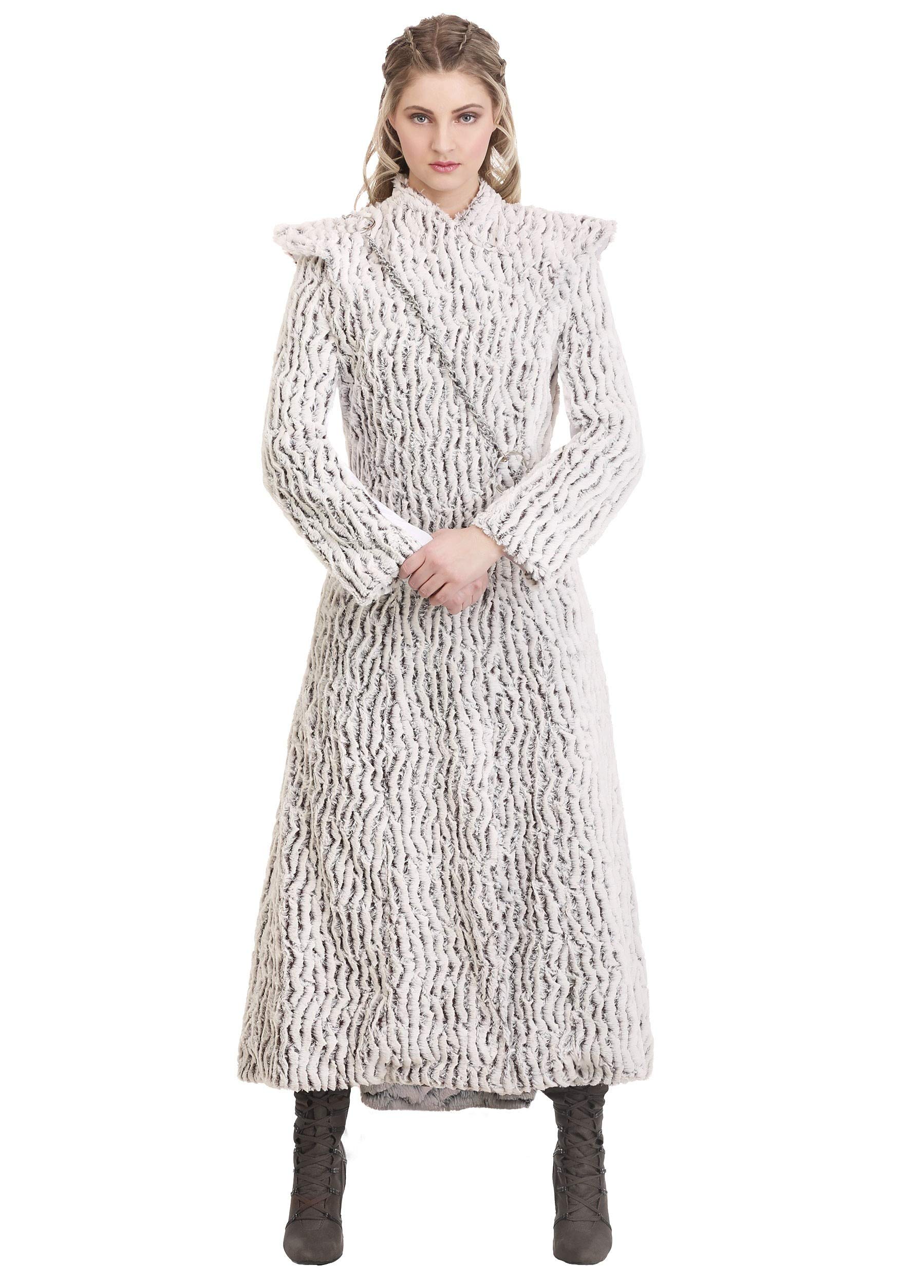 Fun CostumesPlus Size Dragon Queen Costume for Adults | Mother of Dragons Fully-Lined Coat W/Metal Snaps, Decorative Chain