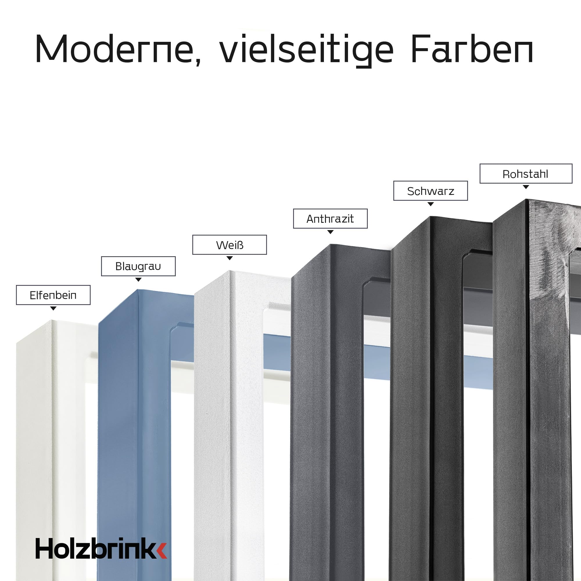 HOLZBRINK Tischbeine für Couchtisch Sitzbank, Möbelfüße aus Vierkantprofil 60x30 mm, Tischgestell 30x43 cm, Schwarz, 1 Stück, HLT-01-D-AA-9005