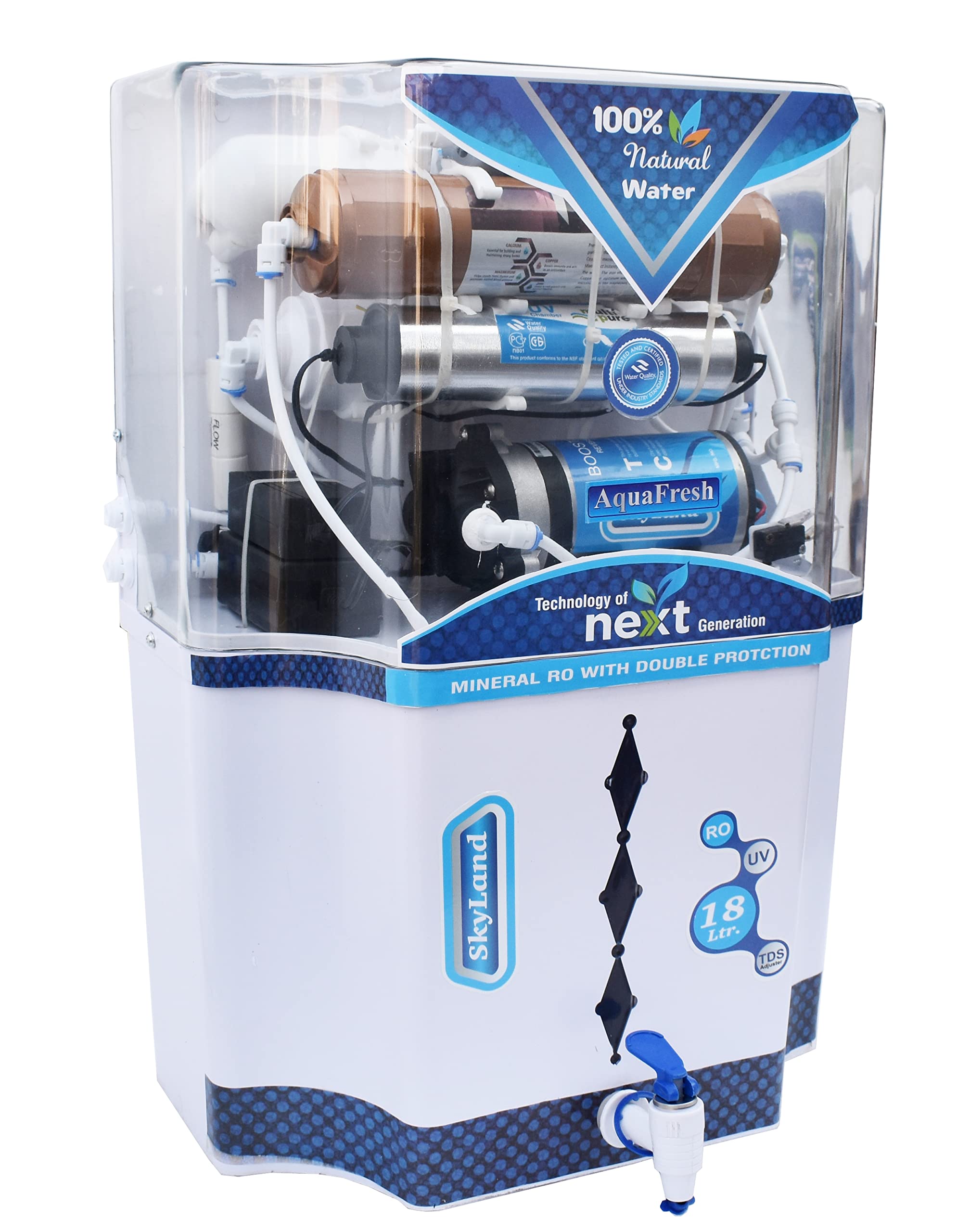 Aqua Fresh Opel Copper Filter for Home and Office 18 L RO + UV + UF + TDS + COPPER FILTER Water Purifier-image-7