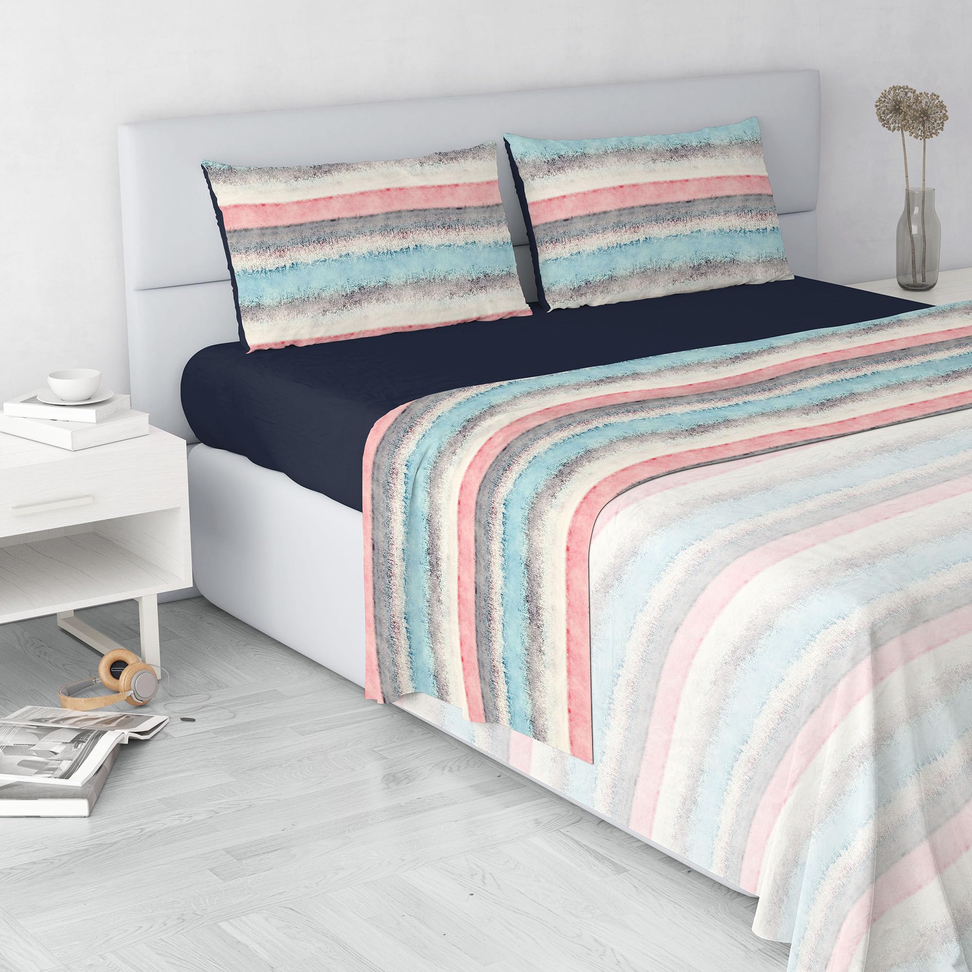 Fashion Microfibre Duvet Cover Set, Made in Italy, Sarah, Double