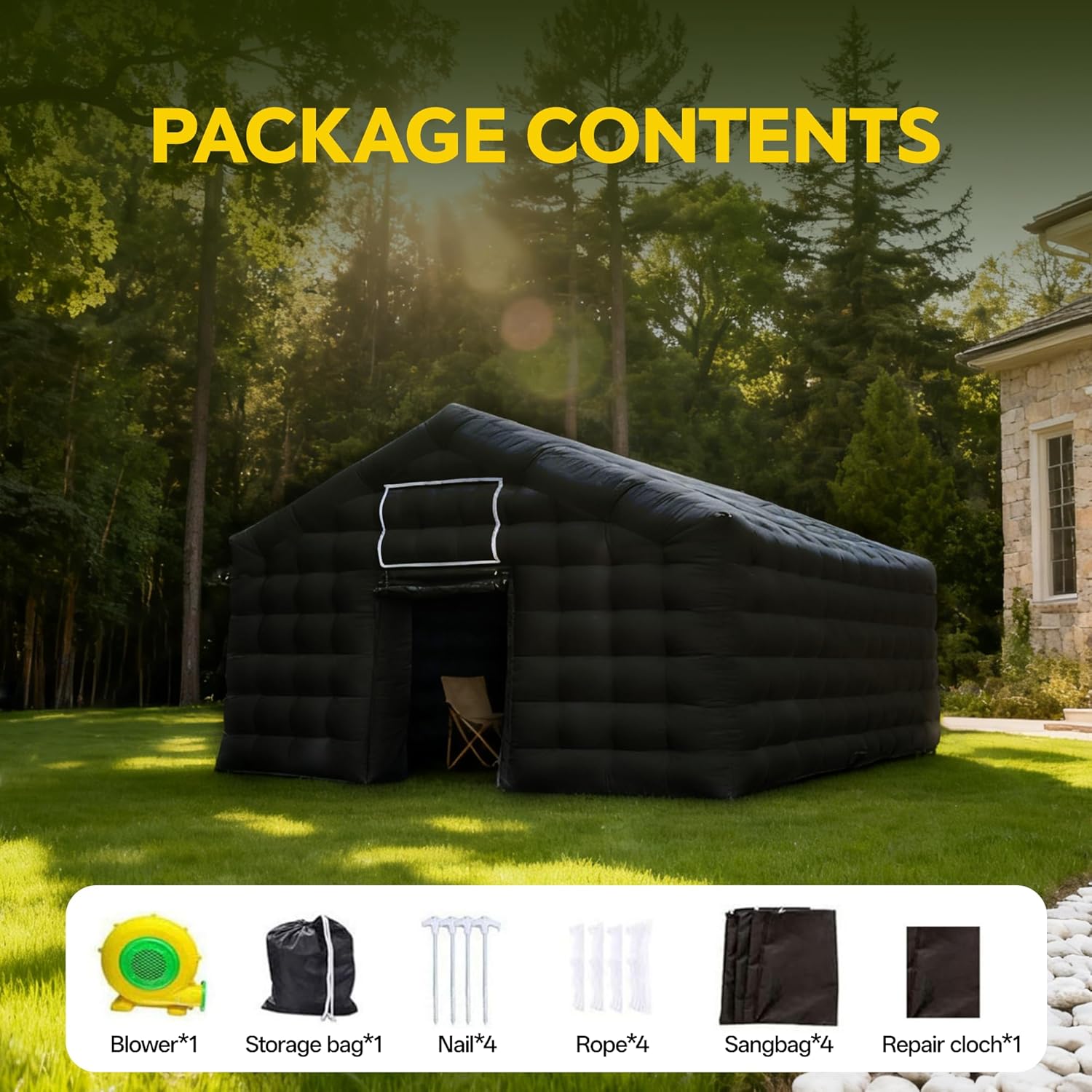 Party Tent Large,Large Gazebo Event House,Inflatable Outdoor Party Tent,for Birthday Party, School Camping, Disco Nightclub, Wedding Party (20FT)