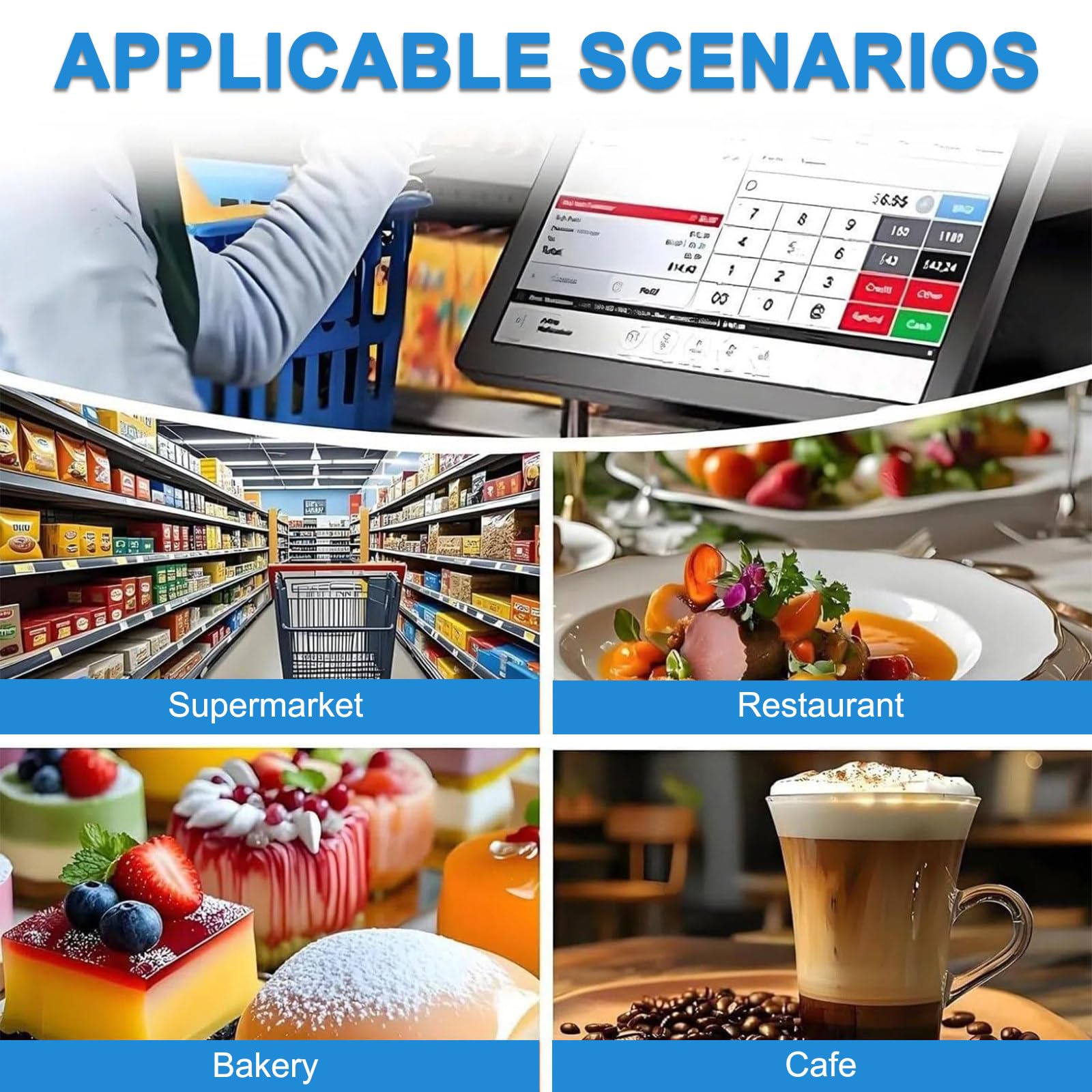 Registratore di Cassa Touchscreen da 15,6 Pollici per POS, Ideale per Piccole Imprese, con Tastiera, Cassetto Contanti e Stampante Single Screen Black
